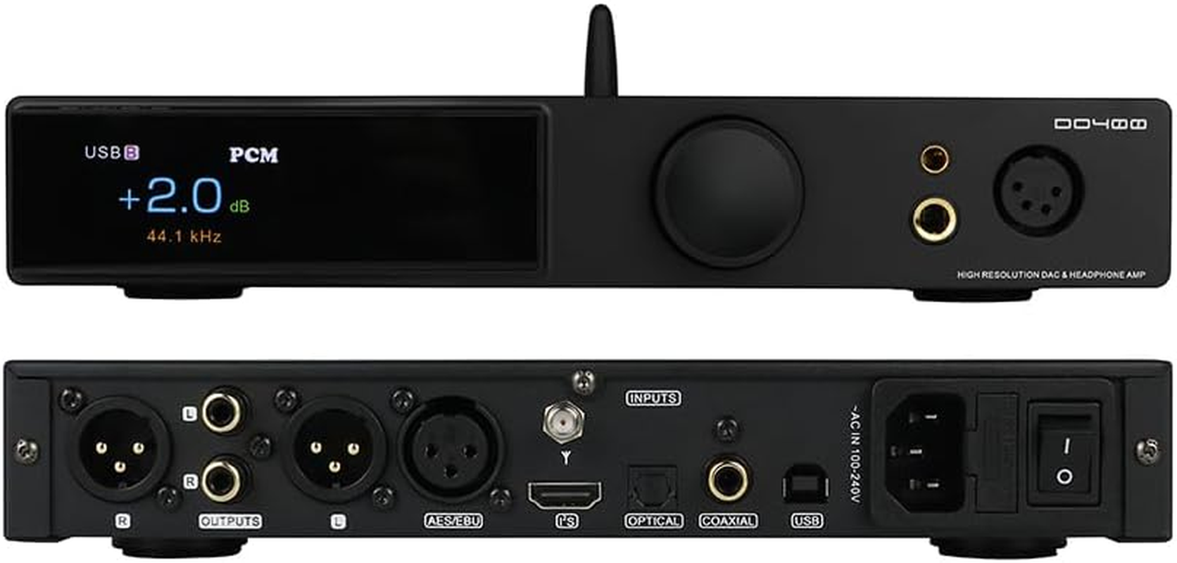 SMSL DO400 Full Balanced DAC Headphone Amp, ES9039MSPRO XMOS-XU316 USB DAC, Bluetooth 5.1 LDAC, Usb/Aes/Opt/Coax MQA DAC, IIS Input DAC, 4.4Mm/6.35Mm/4-Xlr Headphone Amps with Remote Control (Silver)