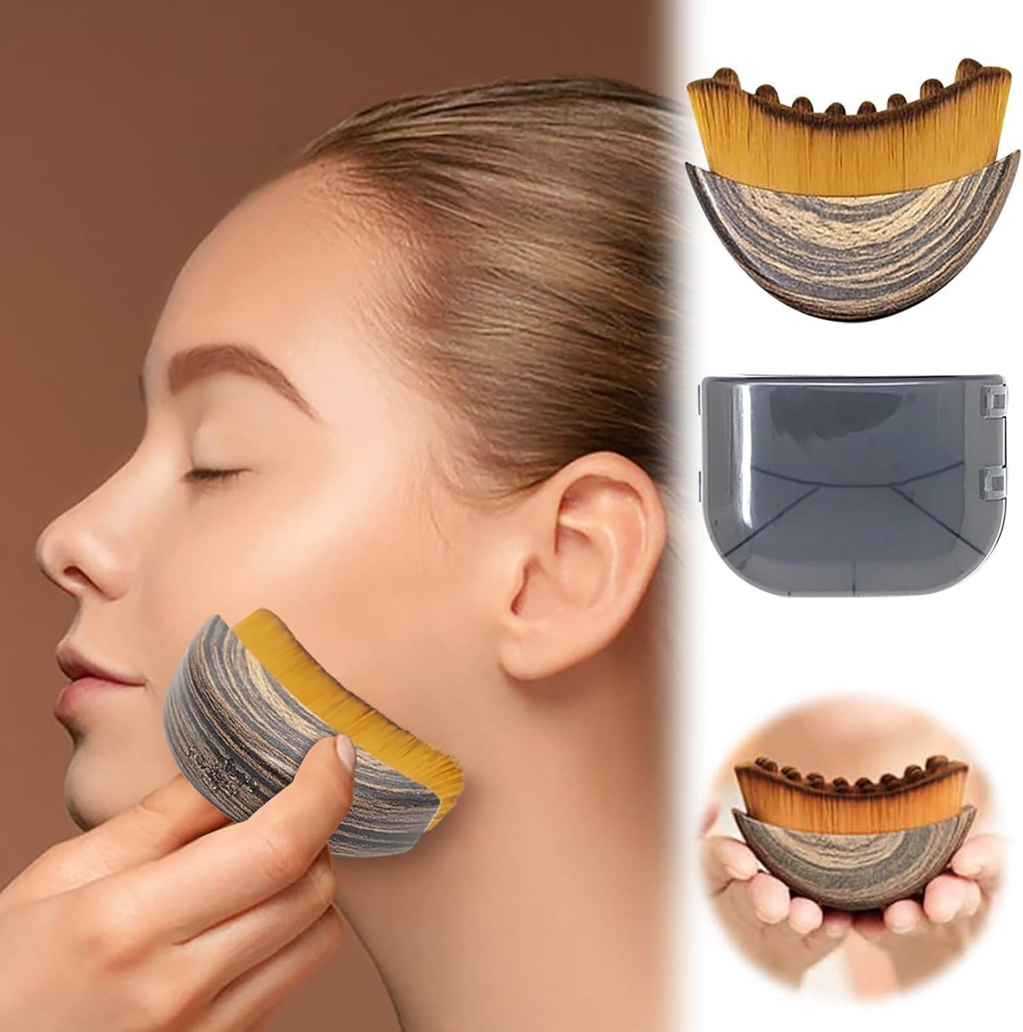 Lymphatic Drainage Face Massager - Contour Sculpting Tool for Puffiness & Circulation | Dry Brush with Lid for Eye/Neck Care | Skin Care Essential image number 3