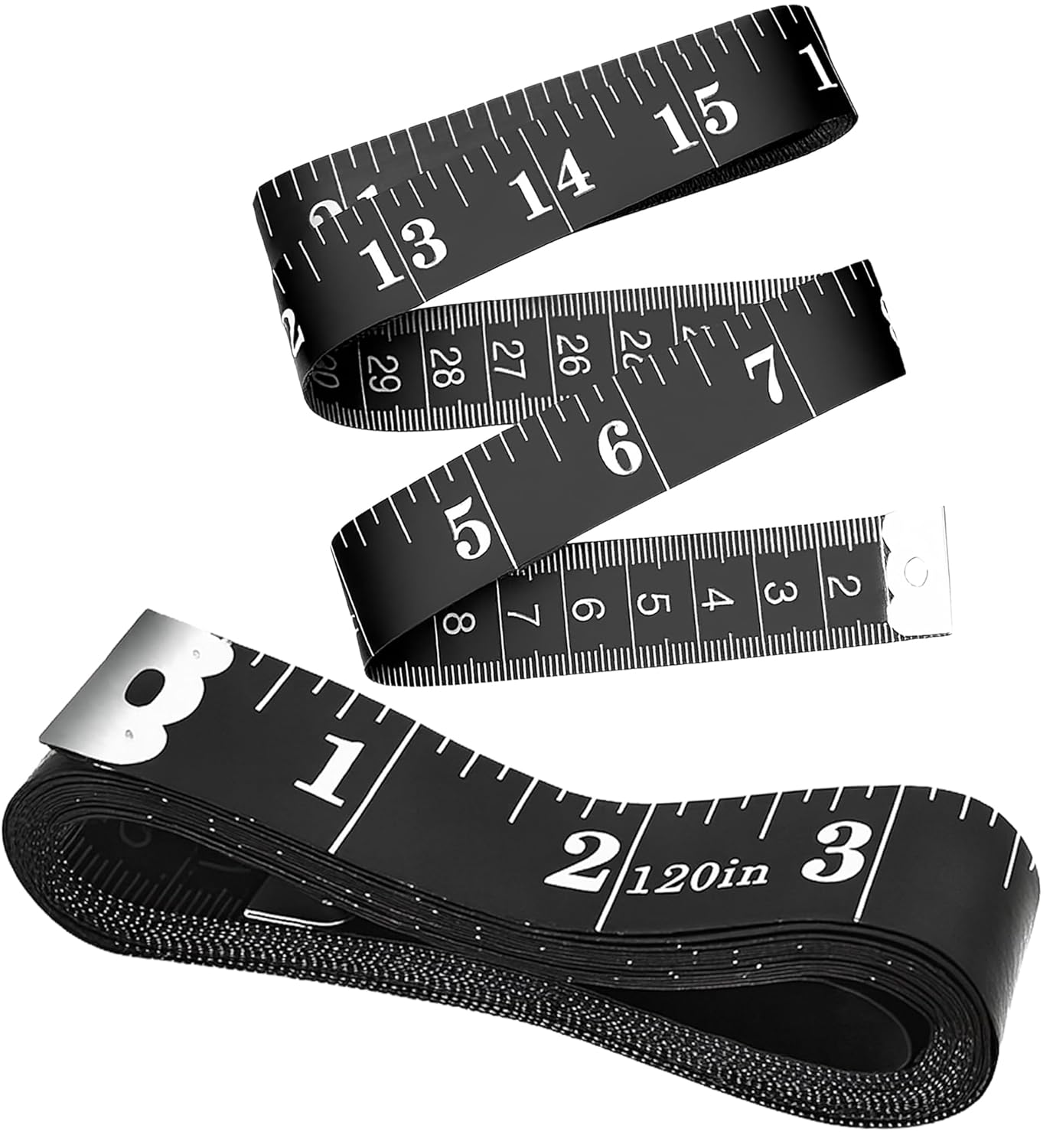 300Cm Measuring Tape for Body, 2PCS Double Scale Soft Tape Measure Body Sewing Flexible for Weight Loss Medical Body Measurement Sewing Tailor Craft Vinyl, Has Inches Scale on Reverse Side(Black) image number 3