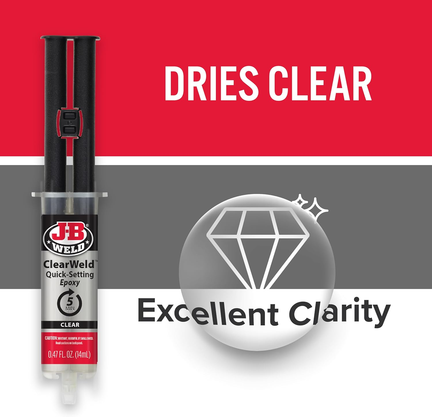 JB Weld Clearweld Syringe, 14 Ml (Pack of 2) image number 1