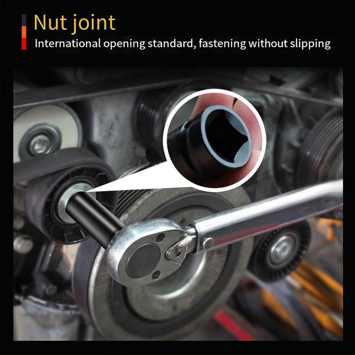 AIMALL 14Mm Lengthened Thin-Walled Socket for Electric Wrench &ndash; 1/2" Extra-Long Ultra-Thin Hexagon Socket, CR Chrome Vanadium Steel image number 4