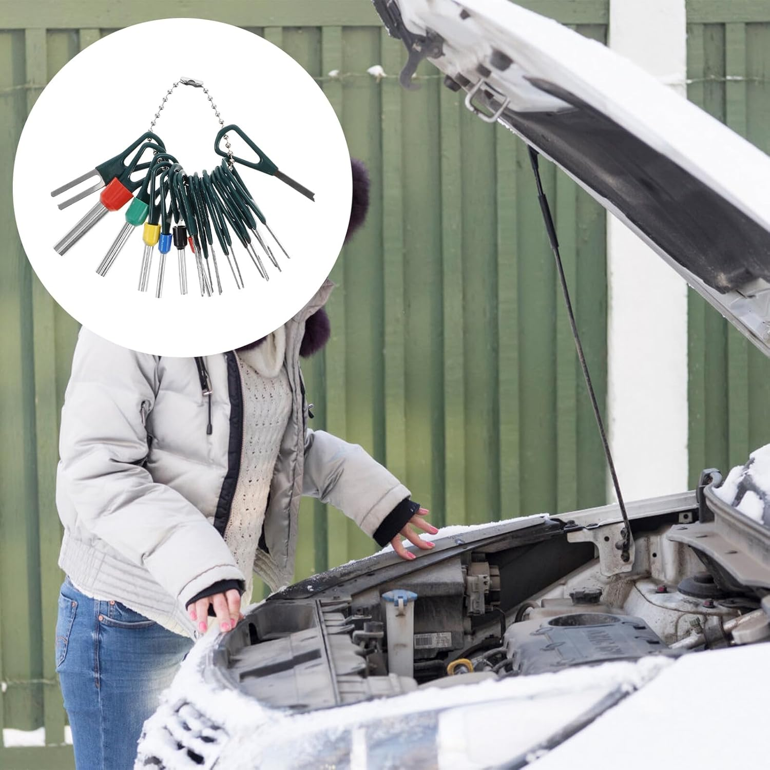 18Pcs Electrical Terminal Kit with Pin Extractor and Wire Pin Removal Tools for Automotive Wiring Harness Repair and Crimp Connector Maintenance image number 1