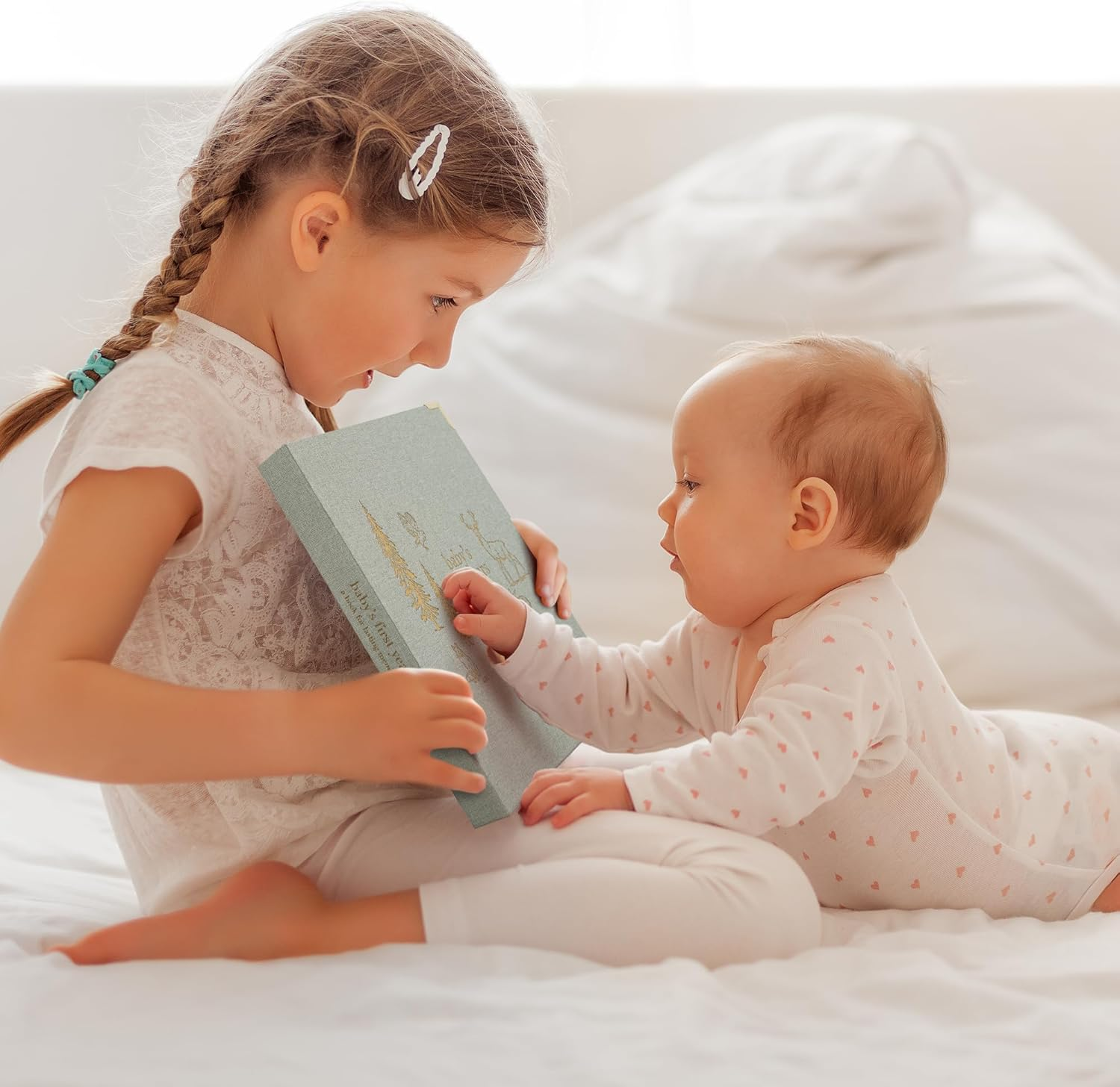 Keepsake Baby Memory Book for Boys and Girls &ndash; Timeless First 5 Year Baby Book &ndash; Gender Neutral Sage Baby Journal Scrapbook or Photo Album - a Milestone Book to Record Every Event from Birth to Age 5 image number 5