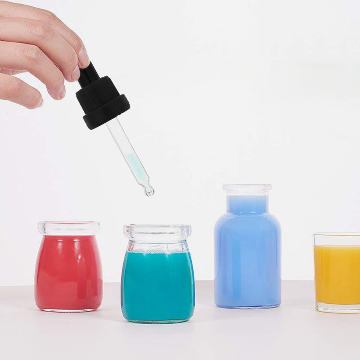 OFFIGAM 10 Sets Essential Oil Bottle Droppers with Safe Black Plastic Caps and Black Silicone Tops, Compatible with 15Ml 64Mm Glass Bottles, Oil Dropper Accessories for Beauty and Personal image number 1