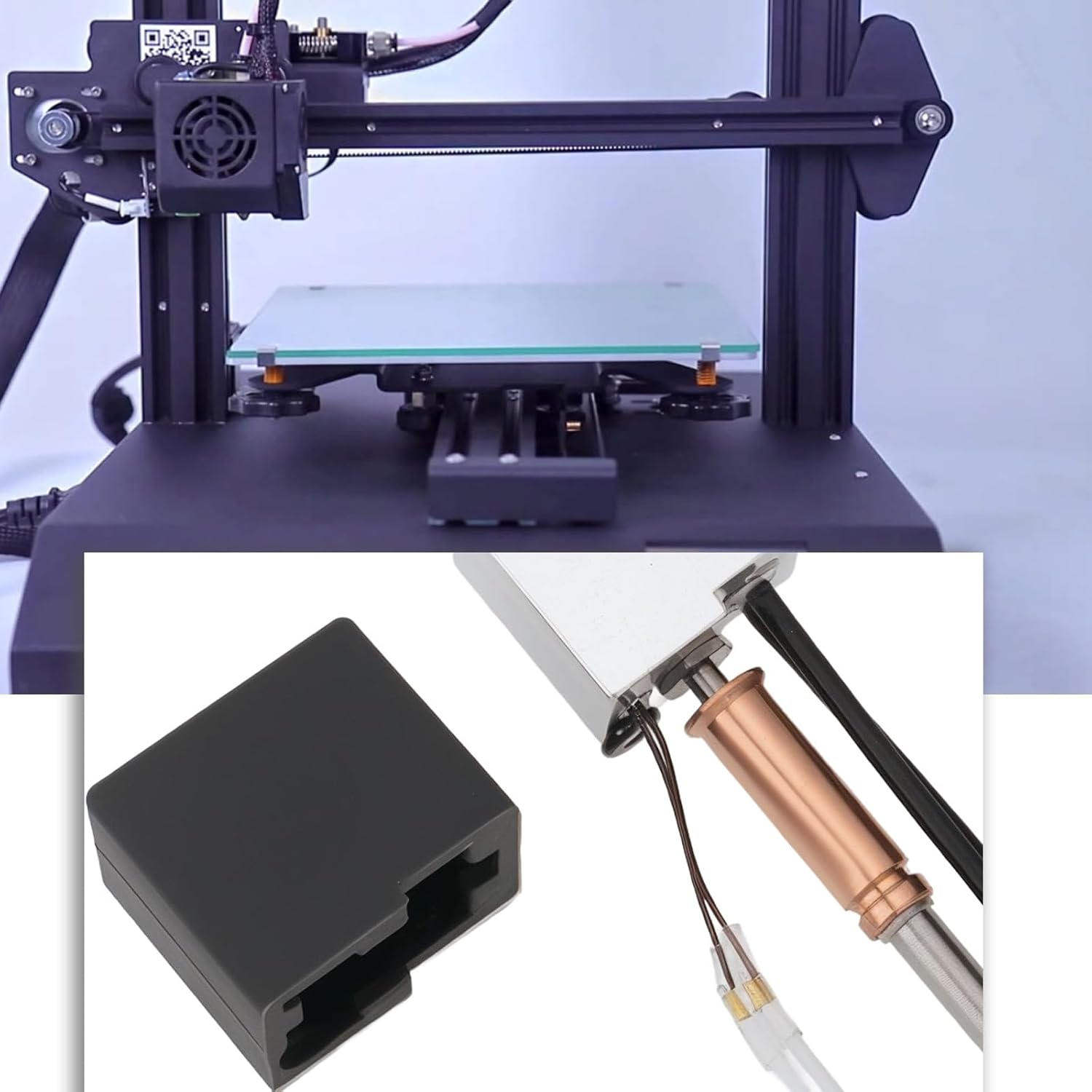 1 Set Hotend Kit Assembly Print Head with 0.4Mm Heatbreak Hardened Steel Nozzle Compatible with Anycubic Kobra 3 Compatible with Kobra 3 Combo 3D Printer (With Heatsink) image number 5