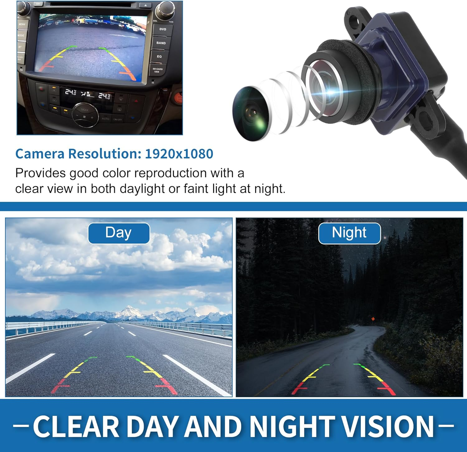 X AUTOHAUX Rear View Camera for Dodge Durango for Jeep Grand Cherokee 2011-2013 Park Assist Backup Reverse Camera Replace No.56054059Ac/56054059Ad/56054059Ae image number 1