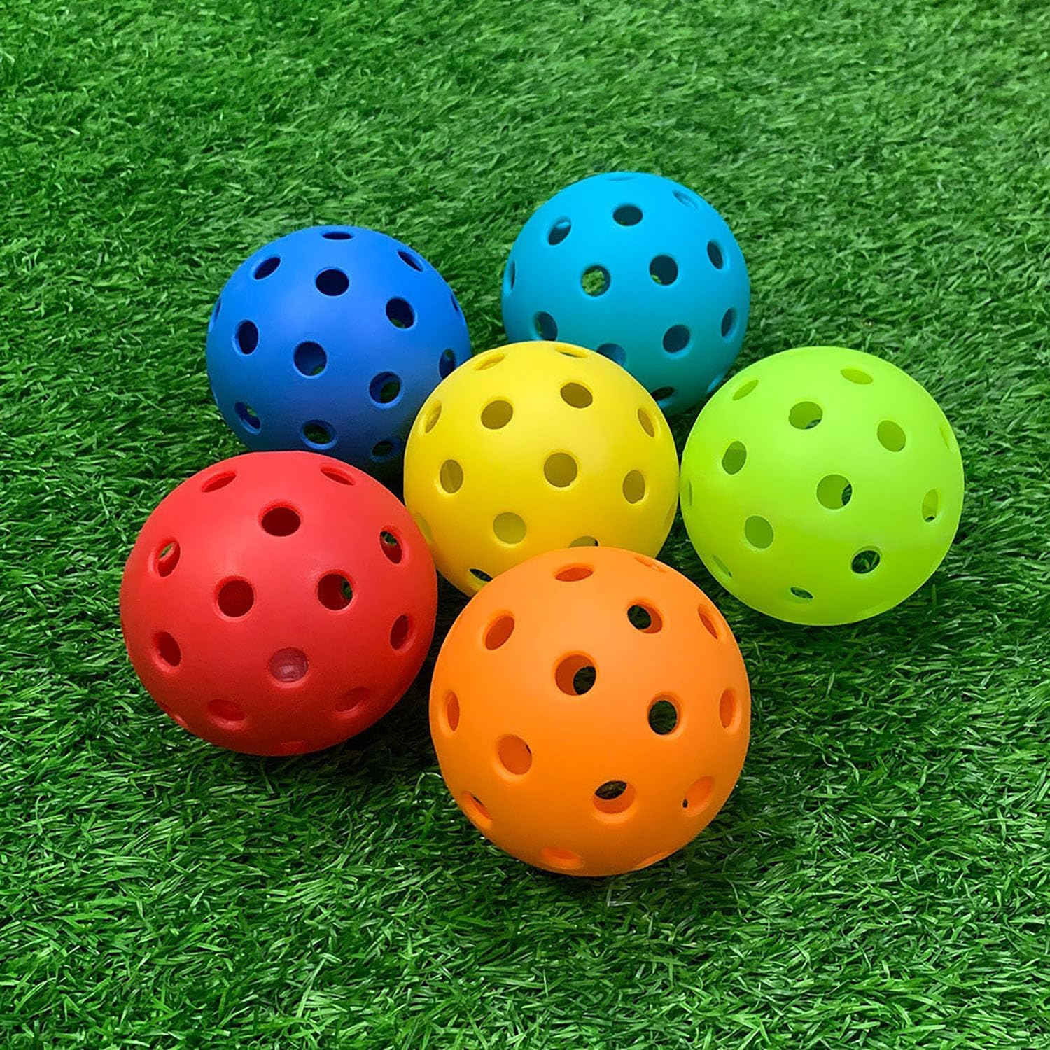 Pickleball Balls 4 Pcs, Plastic 40 Holes Practice Hollow Ball for Indoor Outdoor (74Mm/2.91In), Orange image number 1
