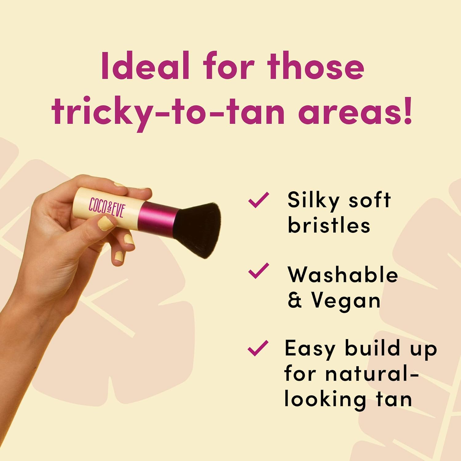 Coco & Eve Sunny Honey Bali Bronzing Deluxe Vegan Kabuki Self Tanner Brush image number 3