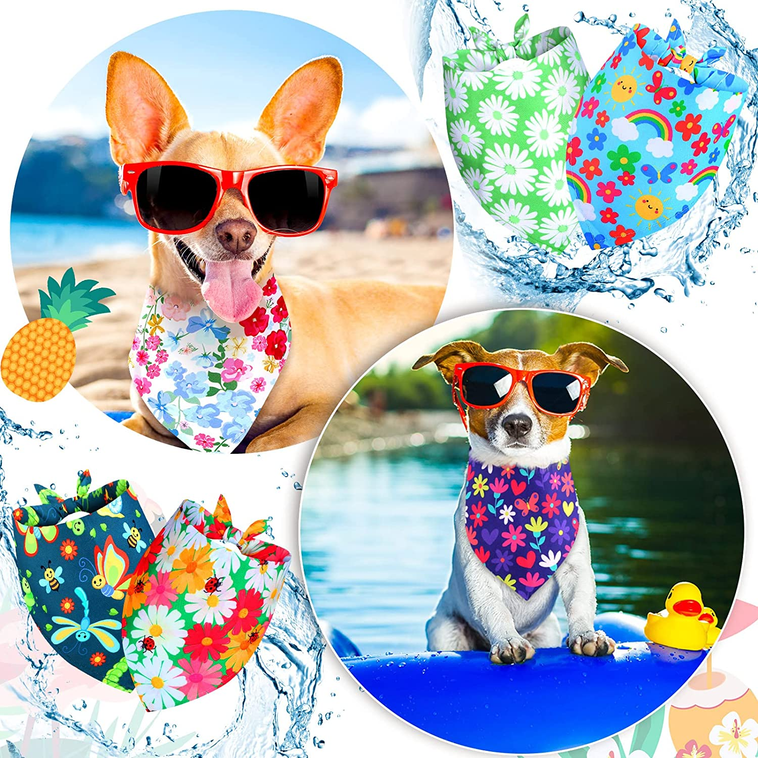 Saintrygo 20 Pcs Plain Dog Bandanas Bulk for Dogs Puppy Bandana Sublimation Dog Bandana Washable Triangle Dog Bib Heat Transfer Adjustable Dog Bandana for Small Medium Large Pets image number 5