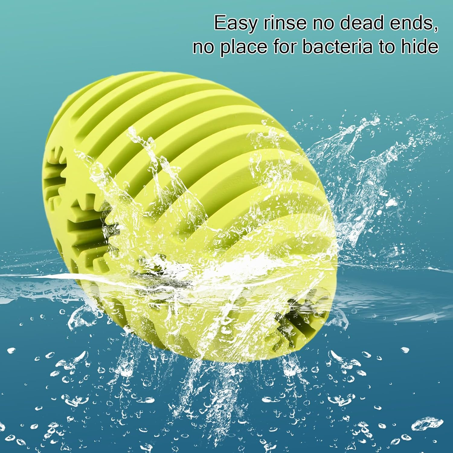 Food Toy Dog Food Ball, Snack Ball, Treat Ball, Dog Toy Intelligence Fillable Made of Natural Rubber, with Dental Dental Care for Pets, Dogs, IQ Training Ball, Green Rugby image number 6