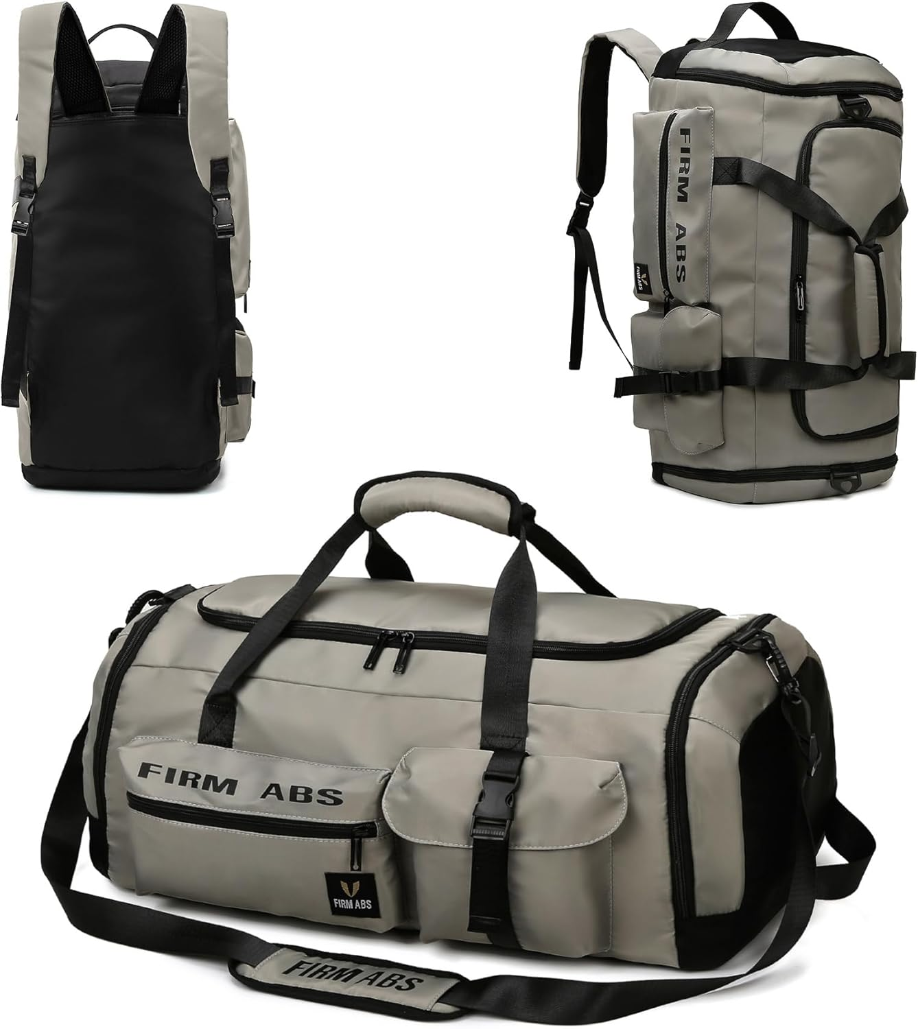 Mfinesun 3 in 1 Gym Bag for Men and Women, 65L Large Capacity Travel Duffle Bags Convertible Backpack Weekender Overnight Bag with Shoes Compartment and Dry and Wet Separation (Black)