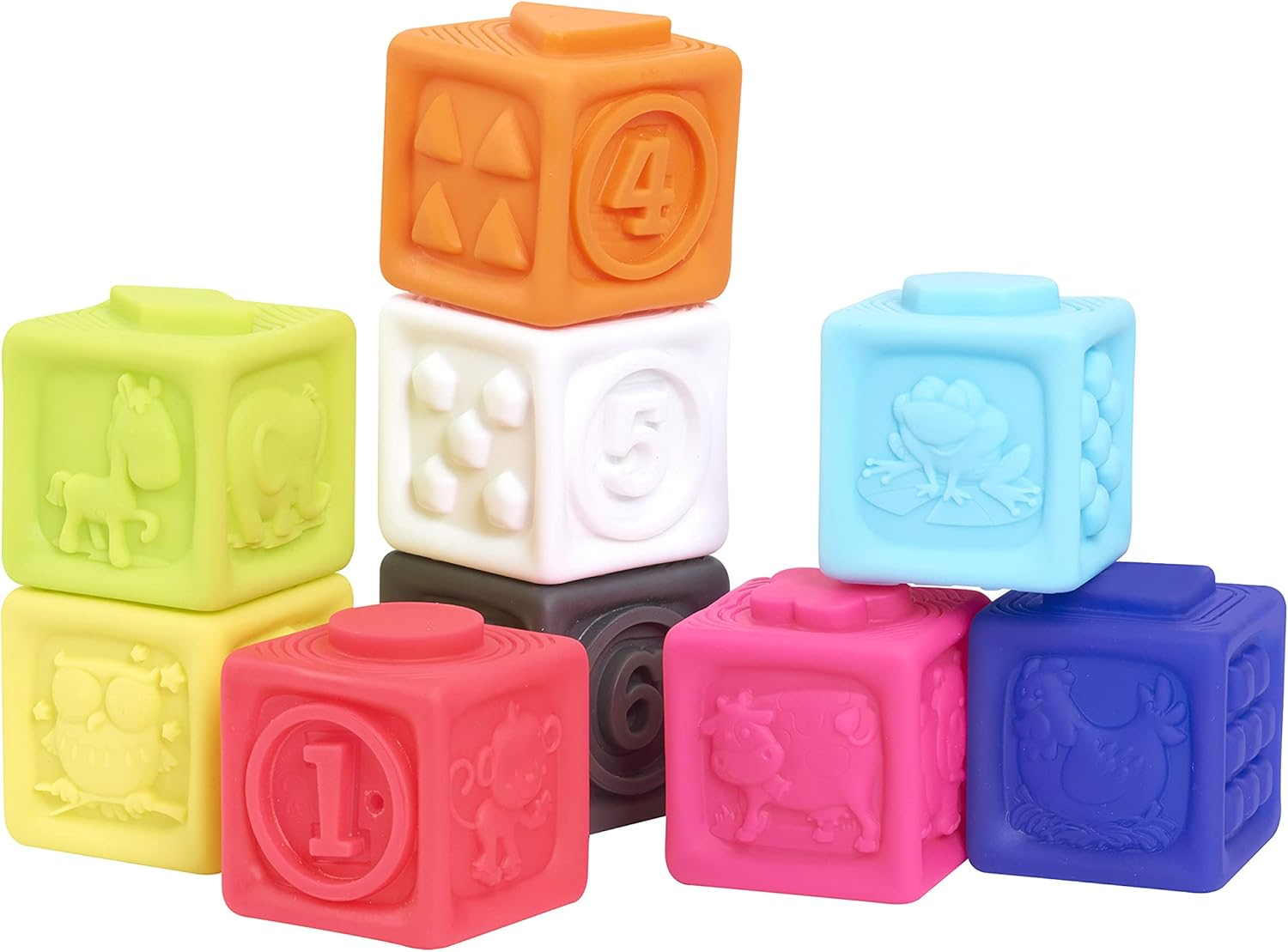 Early Learning Centre Squeezy Stacking Blocks, Stimulates Senses, Hand Eye Coordination, Kids Toys for Ages 06 Month, Gifts and Presents, Amazon Exclusive image number 3