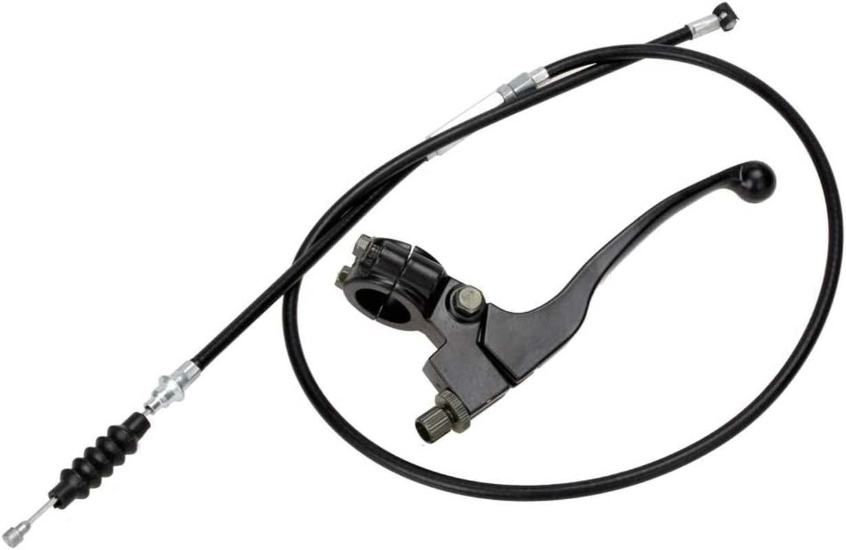 HIAORS 7/8'' Left Handlebar Clutch Lever and Clutch Cable Compatible with 50Cc 70Cc 90Cc 110Cc 125Cc 150Cc Taotao DB17 DB27 Apollo RFZ X-Pro Coolster DBX18 SSR Pit Dirt Motor Mini Bike Black Parts