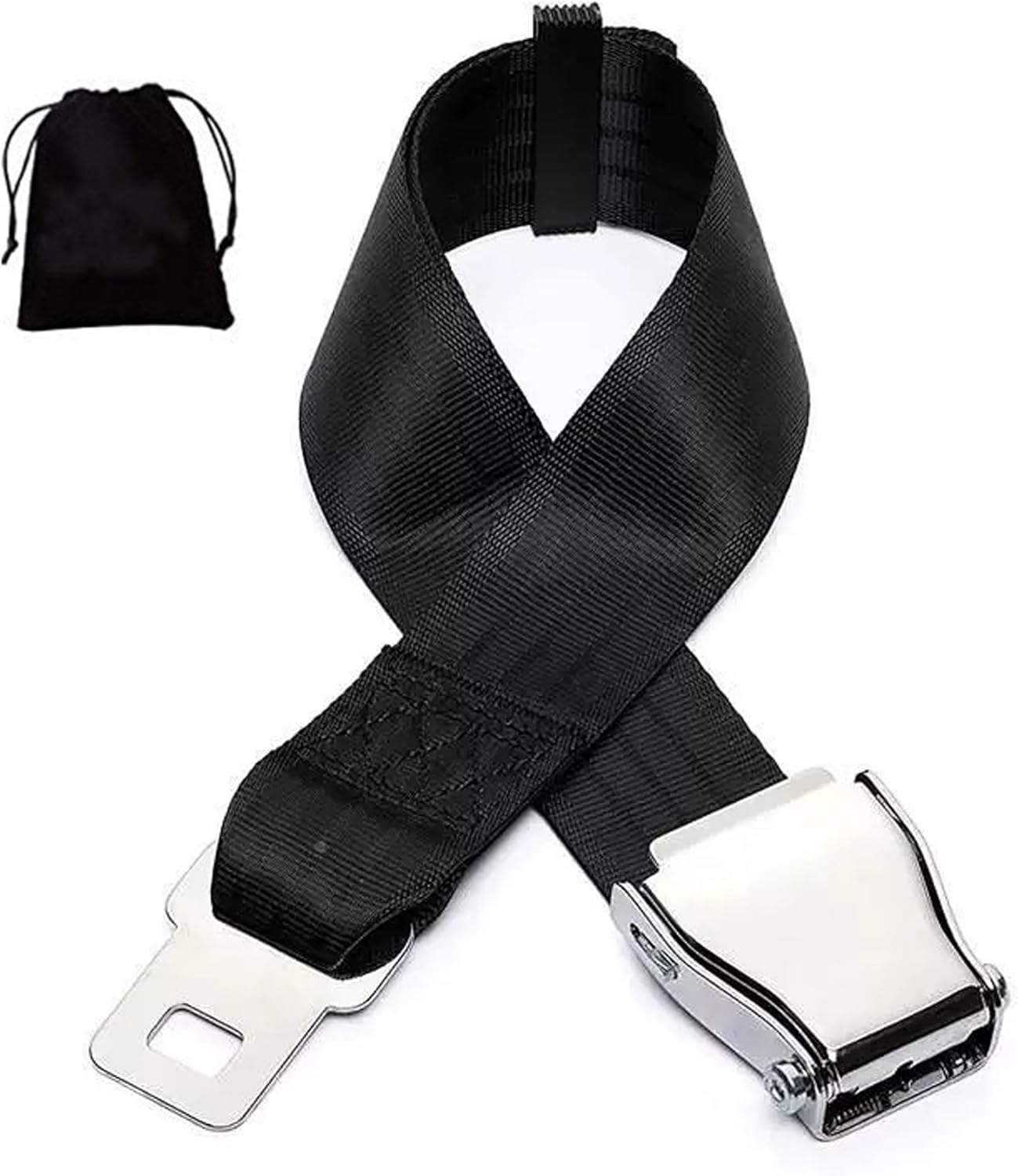 Airplane Seat Belt Extender, Adjustable 8-33 Inch Plane Seatbelt Extension, Airport Essentials Seat Belt Extension, Universal Adjustable Aircraft Safety Belt Fits Pregnant Obese with Storage Bag