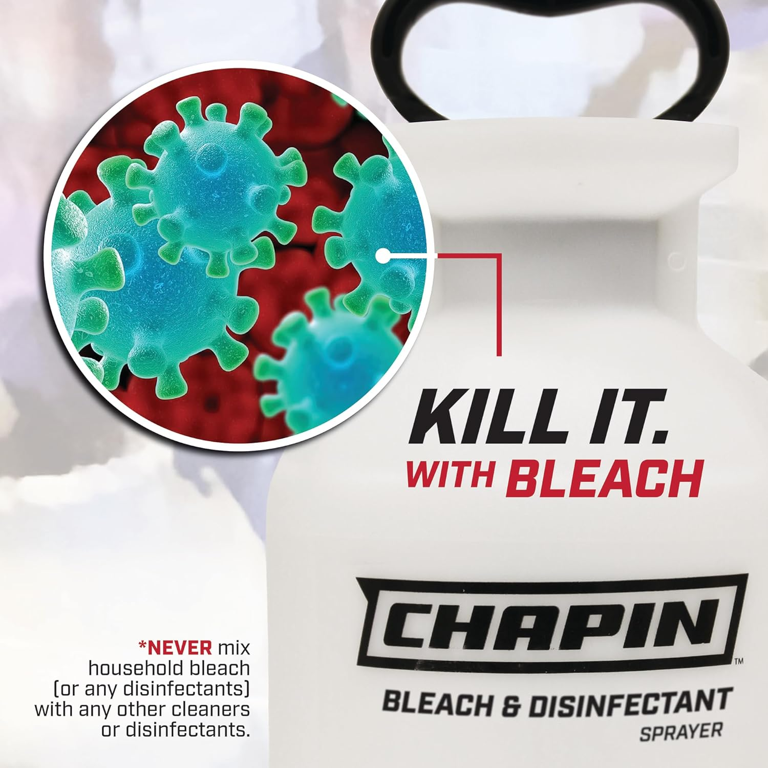 Chapin International 20075 Bleach & Disinfectant Bleach Sprayer, 1 Gallon, Translucent White image number 5