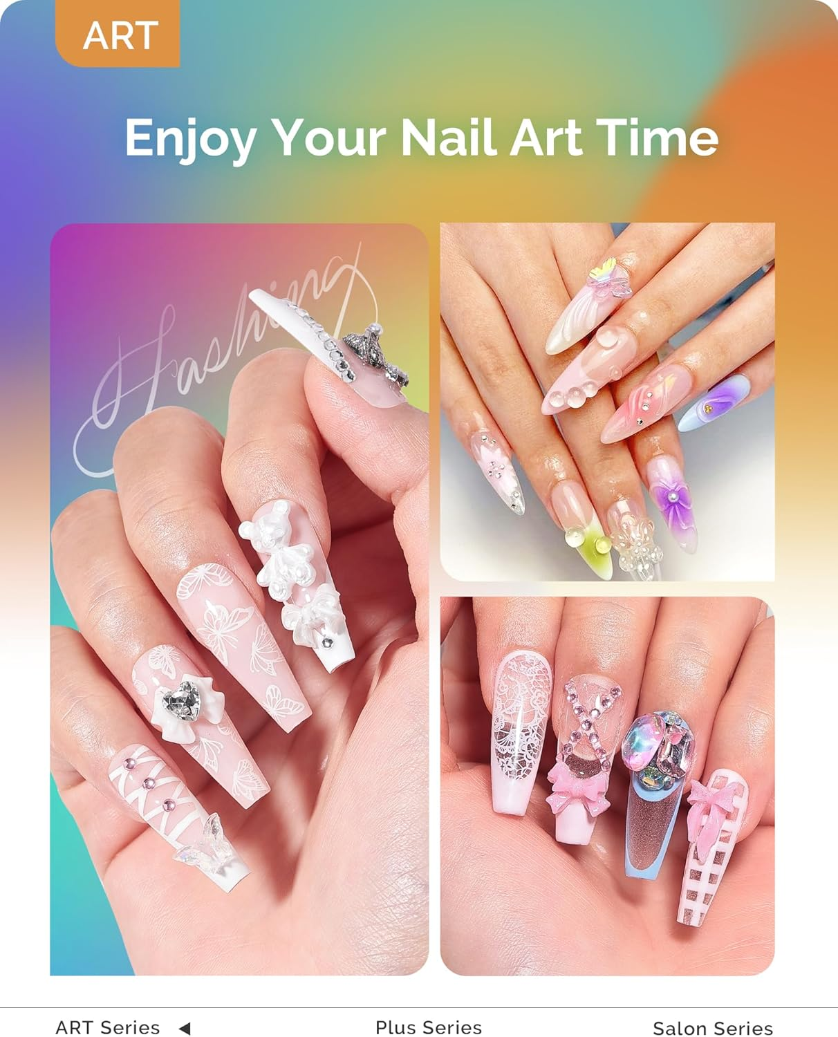 Melodysusie Handheld UV Light for Gel Nails, ART01R Cordless Gel X Nail Lamp Rechargeable with LCD Display, Eye-Protective Cover Flash Cure Nail Dryer for Rhinestone Glue Decoration DIY at Home Purple image number 3