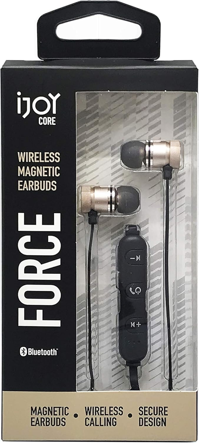 IJOY Bluetooth Wireless Sport Earbuds IPX4 Sweatproof Sport Headphones with Microphone, Noise Cancelling Earphones, Noise Cancelling Headset for Workout, Running, Gym - Gold image number 3