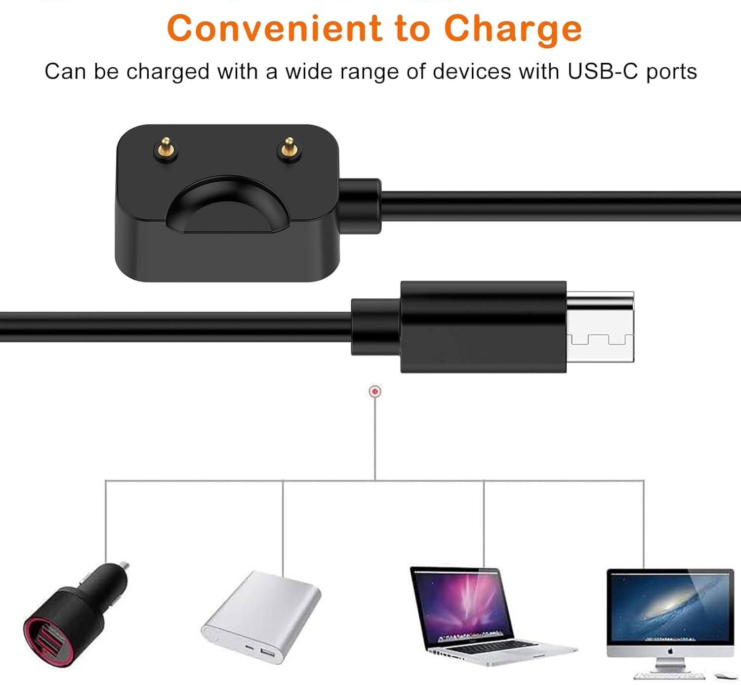 USTIYA USB-C Charger Smartwatch for Samsung Galaxy Fit 3 SM-R390 Adaptador Replacement USB Adapter Cables Band Charging Accesorios image number 6