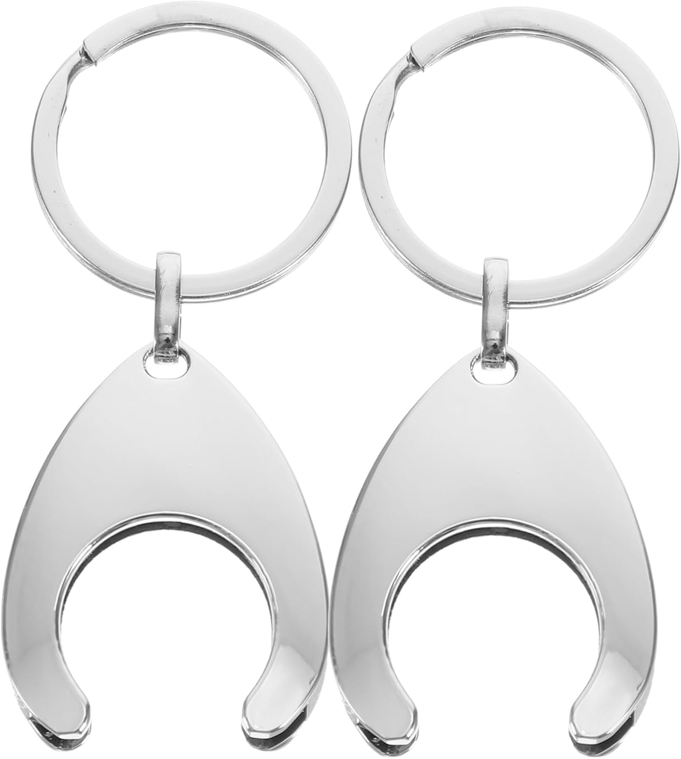 Veemoon 2Pcs Metal Keychain Trolley Coin Key Ring Portable Shopping Cart Token Holder Hanging Trolley Remover Keychain image number 1