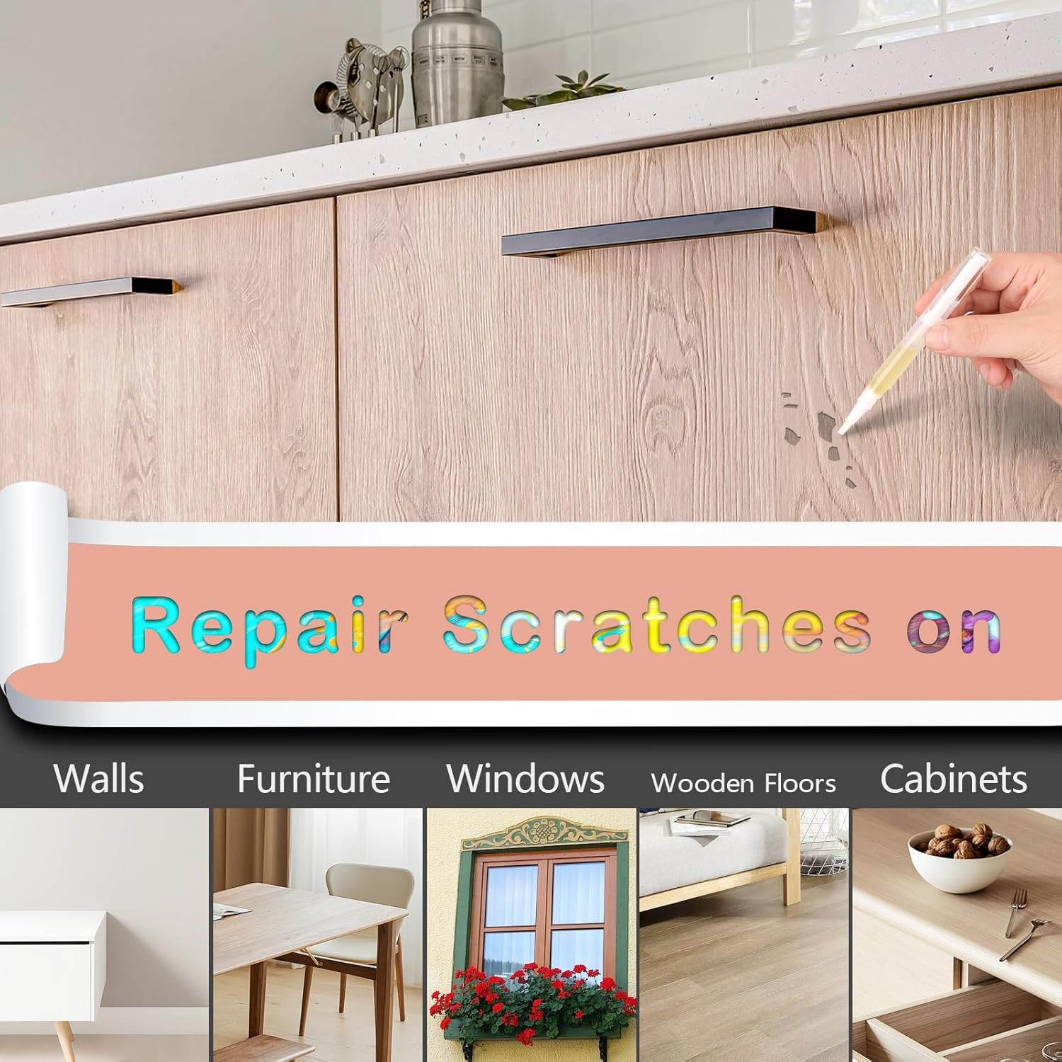 Pack of 15 Refillable Touch up Pens, Drywall Repair Kit, Refillable Brush Pens, Empty Paint Pen Marker, Transparent Wall Paint Touch up Pen, Empty Rotary Pen with Syringe image number 3