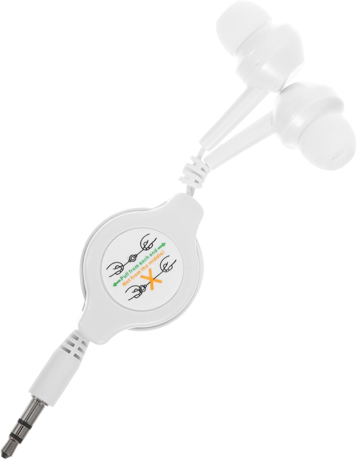 Homoyoyo Retractable In-Ear Earphones with 3.5Mm Jack, Mini Double Pull Telescopic Earbuds for Travel and Sports, White Corded Headphones Suitable for Mp3 Players and Mobile Devices image number 6