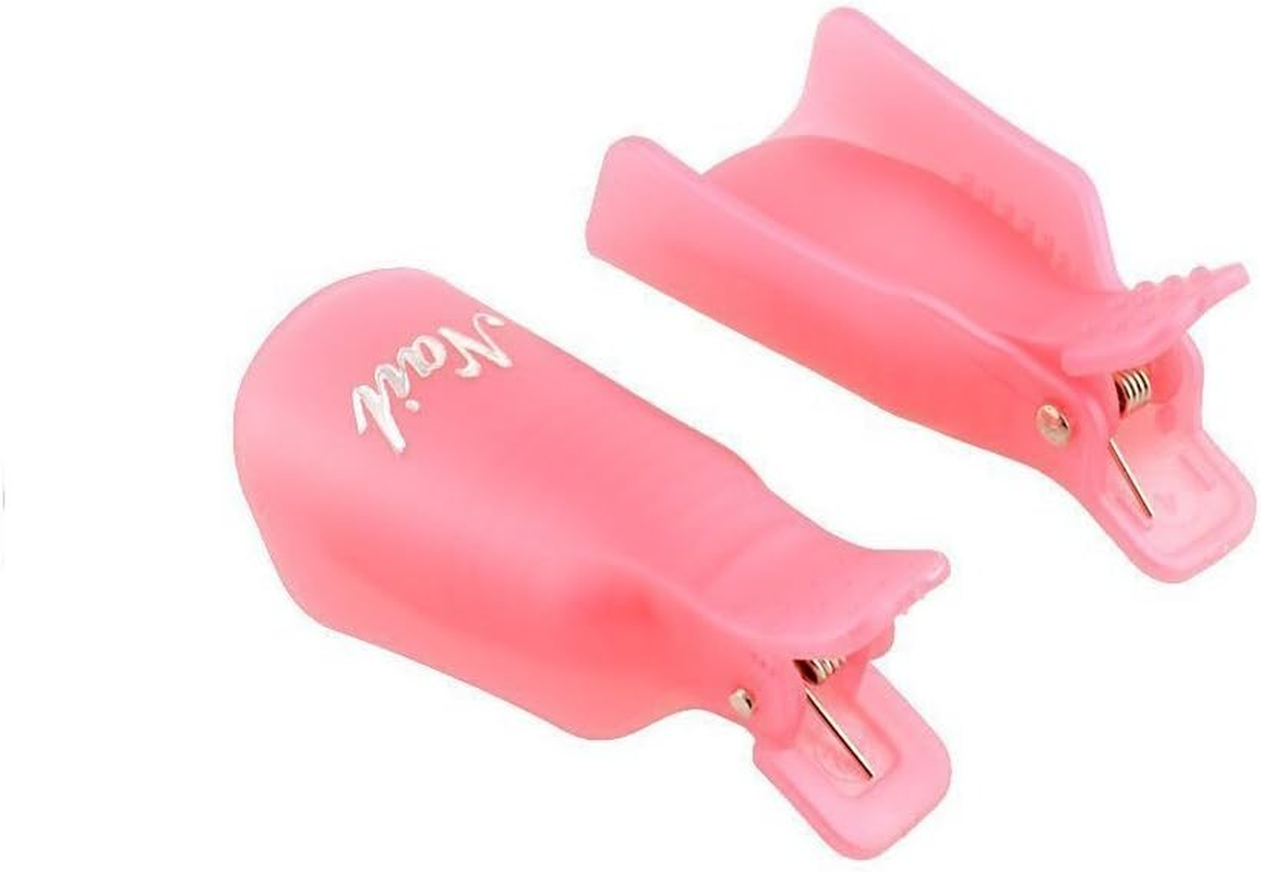 KINGMAS 10 Pieces Plastic Acrylic Nail Art Soak off Cap Clip UV Gel Polish Remover Wrap Tool image number 1