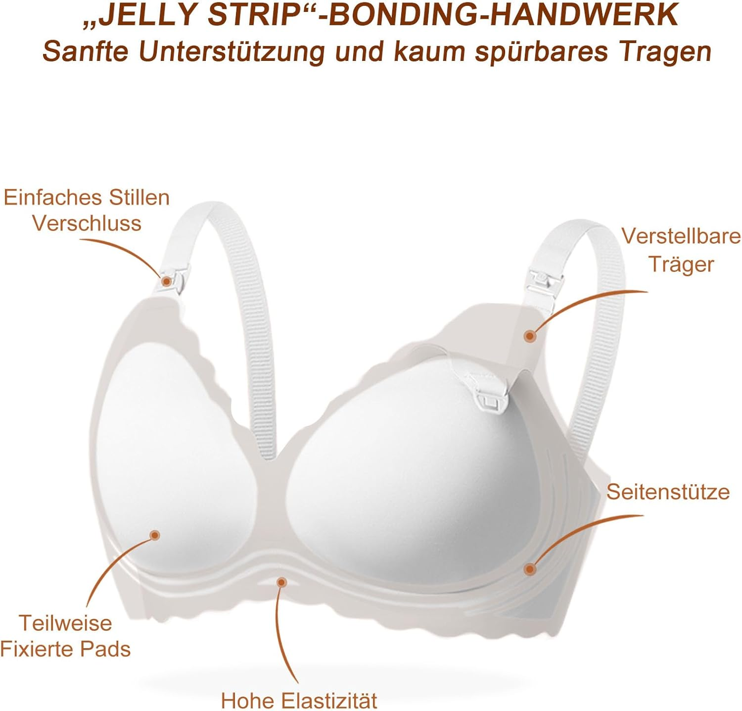 As Fairy Nursing Bras for Breastfeeding, Wireless Seamless Maternity Bra Ultra Comfort Pregnancy Sleep Bralette for Women, White-Double Front Shaft, S image number 5