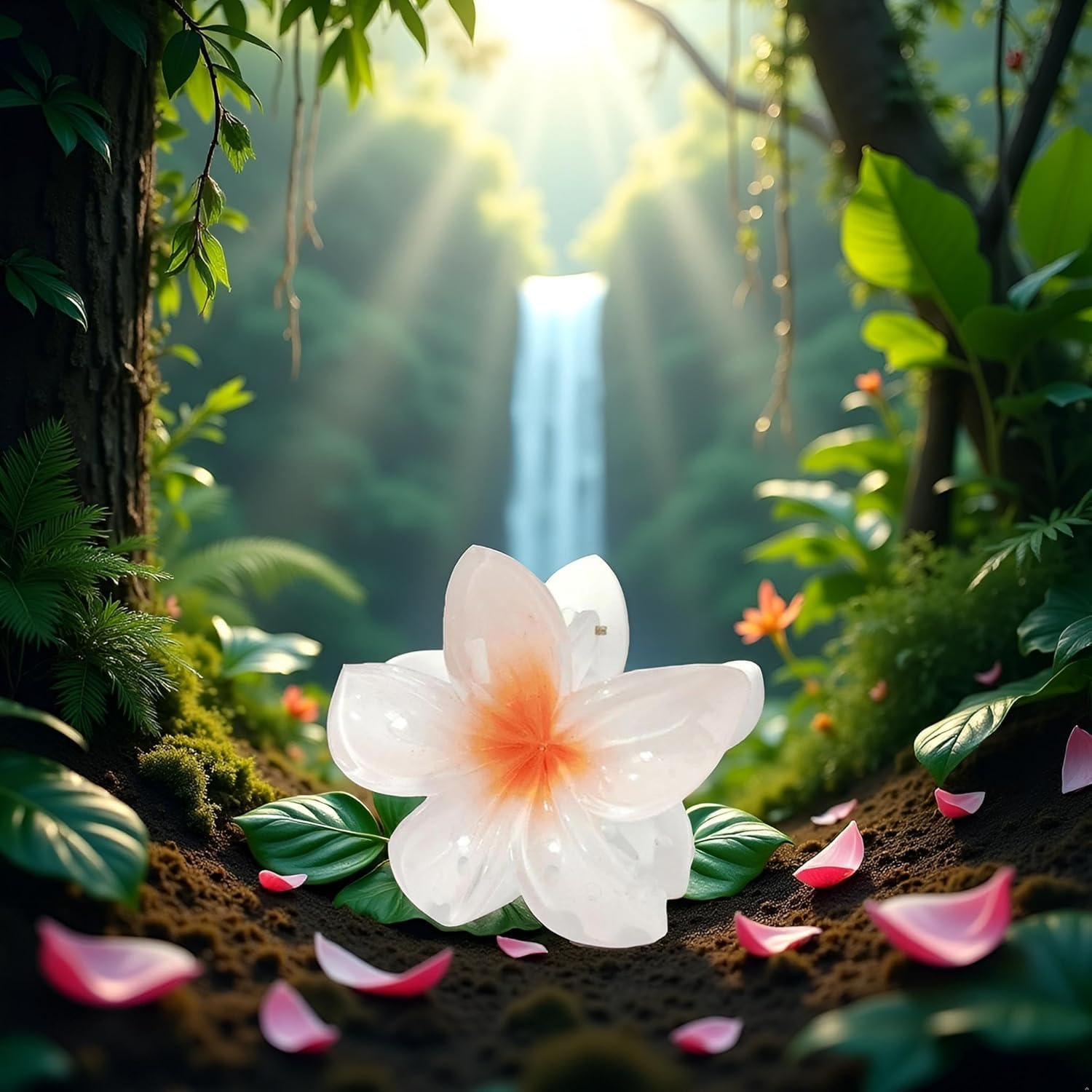 Flower Hair Claw Clips - Hawaiian Flower Hair Claw Clips for Women | Plumeria Claw Clips for Thin | Strong Hold Jaw Clip | Hair Clips for Girls| Preppy Hair image number 4