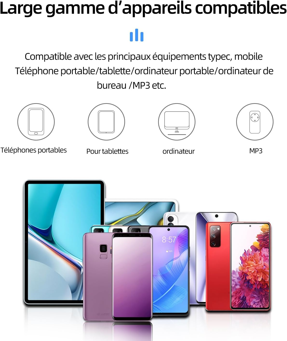 Kefiany 2 Pack Wired USB C Earphones Headphone Earphones Headphone Earphones Compatible with Samsung Galaxy S23/S24, Phone 16/15, Pad and Other USB-C Devices (Black) image number 4