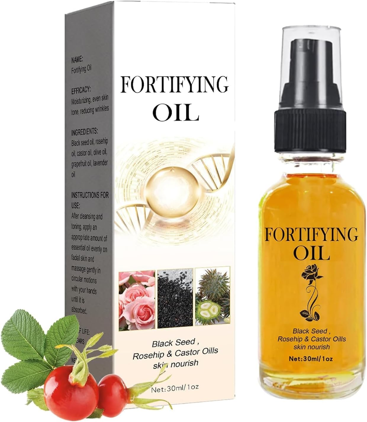 Castor Oil for Face, Castor Oil Black Seed Oil Rosehip Oil Face Serum, Organic Natural Face Oil, Hydrates Skin (3Bottle)