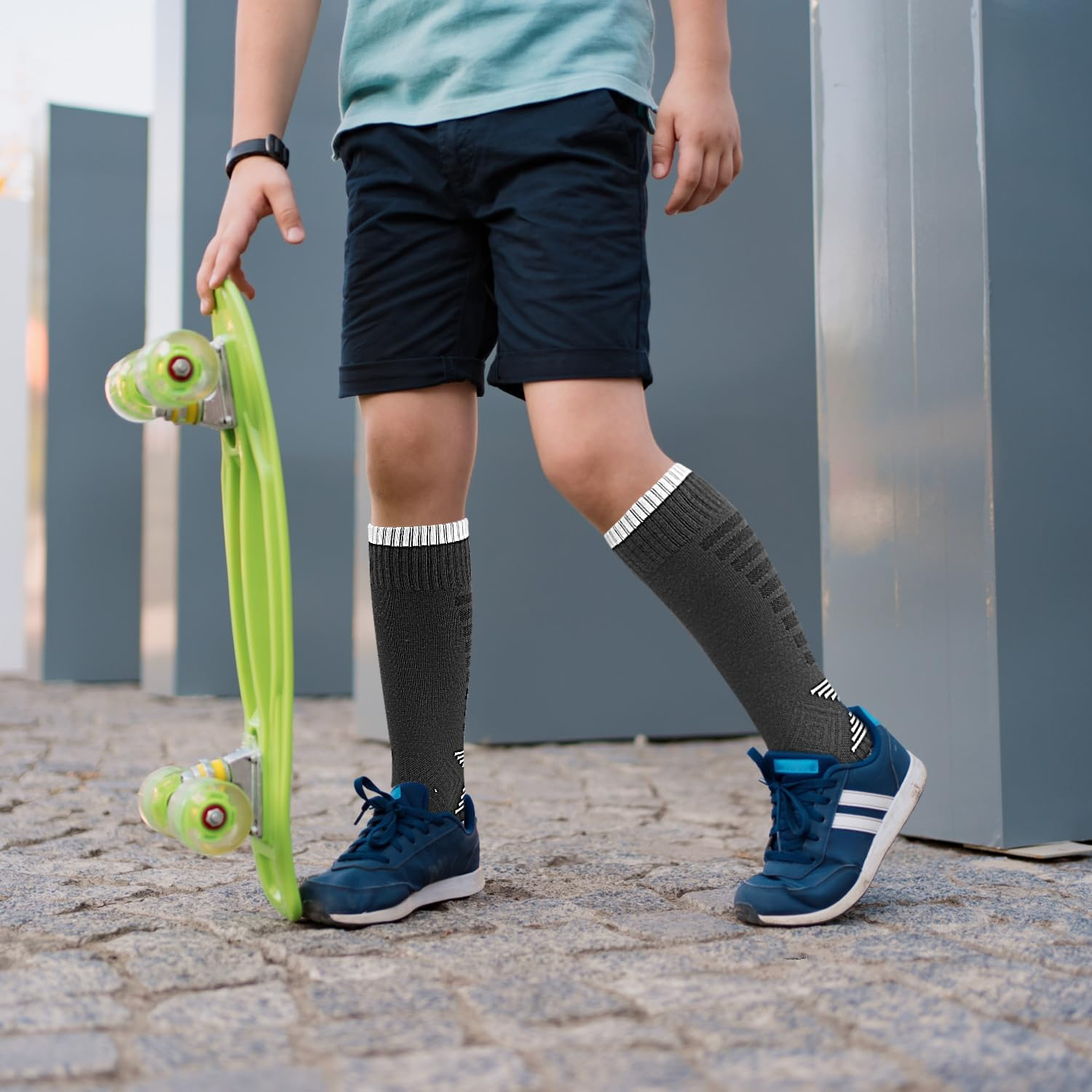 2-Pairs Athletic Soccer Socks for Kids Youth Boys and Girls (7-12 Years Old) - Team Sport Baseball Cushion Breathable Tennis Socks - Pink image number 3