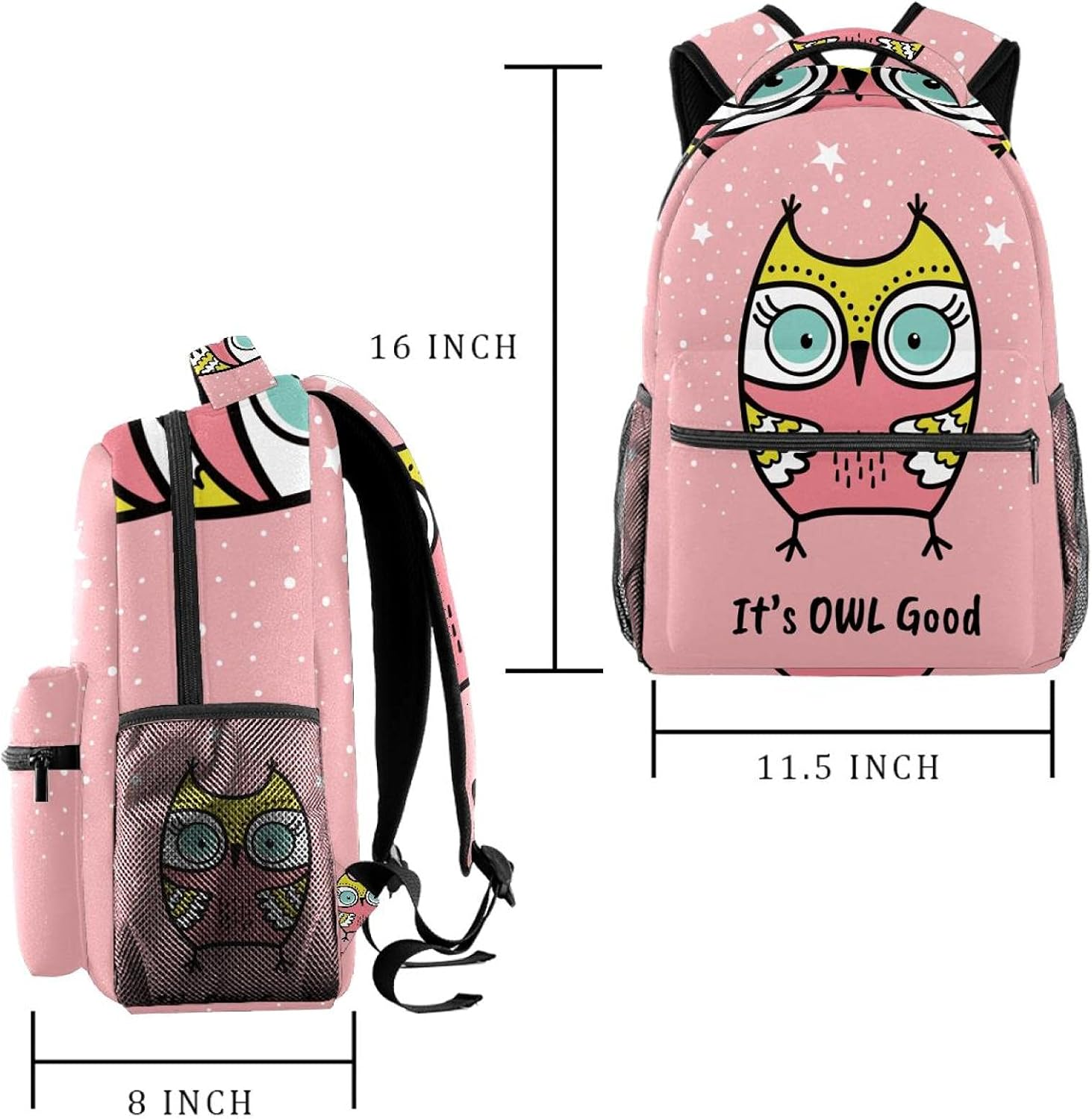 Its Owl Good Backpack Students Shoulder Bags Travel Bag College School Tote Backpacks image number 5