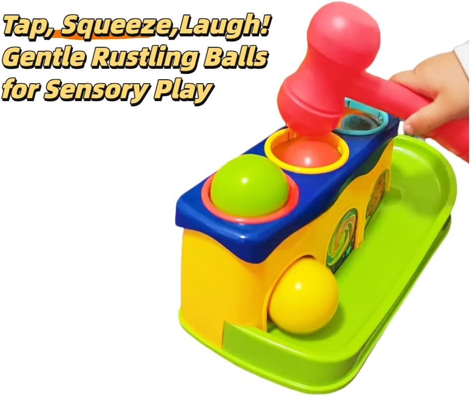 Pound a Ball Montessori Learning Toy Included 3 Colorful Balls & 1 Hammer,Interactive Learning Activity with Towing Holes,Early Developmental Hammer Toy for 1-3 Years,Stem Early Education Gift image number 5