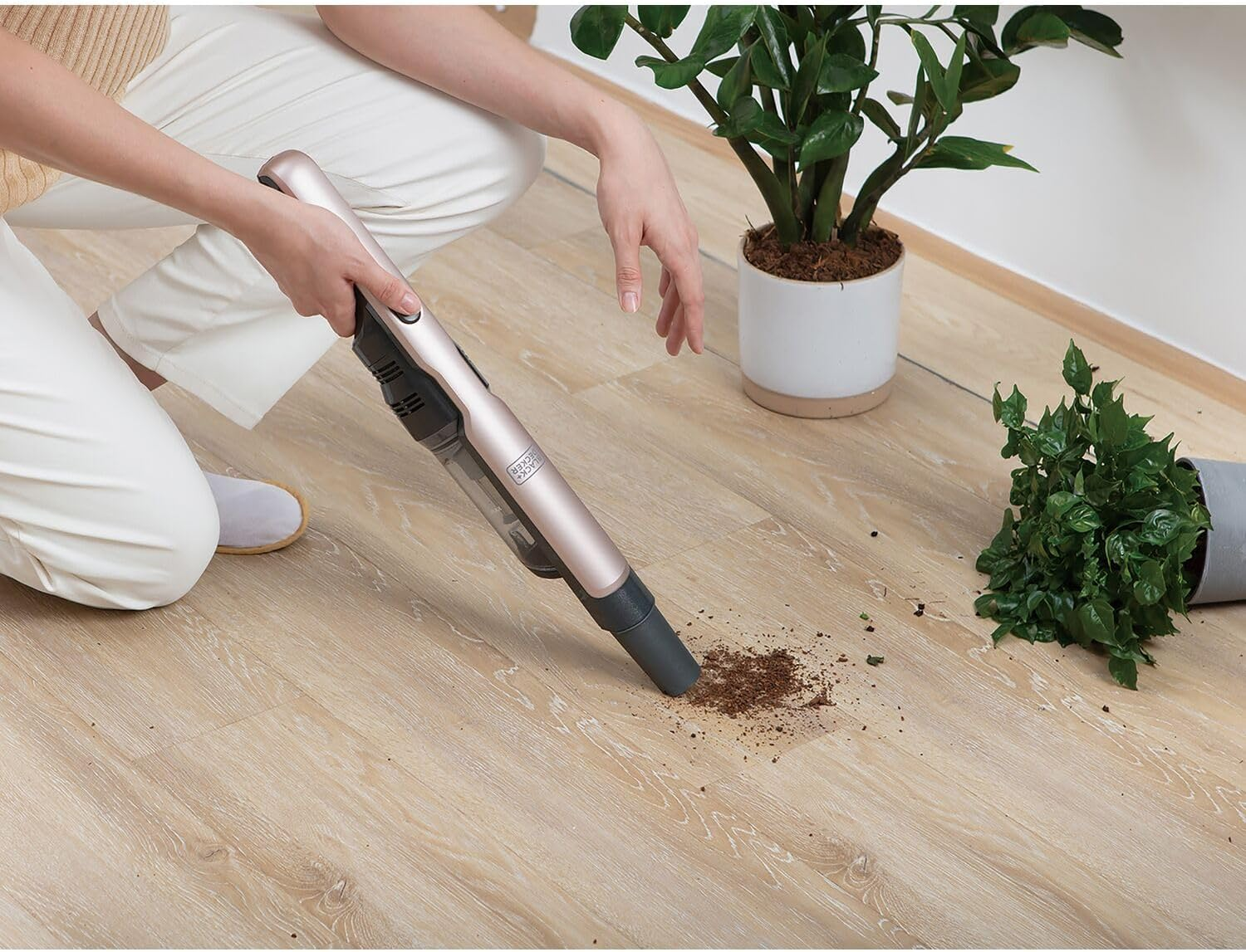 Black+Decker 12V Cordless Digital Brushless Handheld Dustbuster, Rose Gold