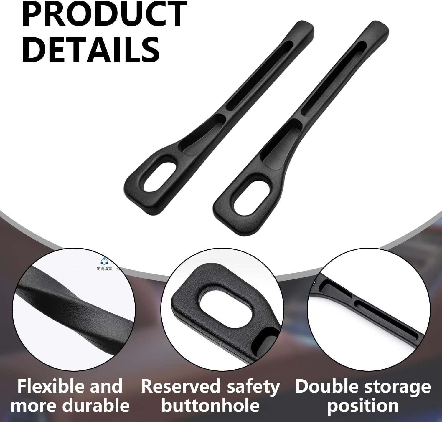 Topbine Car Seat Gap Filler Set，2 Pack Soft Foam Seat Gap Filler，Seat Crevice Blocker Stop Things from Dropping,Car Accessories Gap Filler for Fit Most Vehicles (Black) image number 6