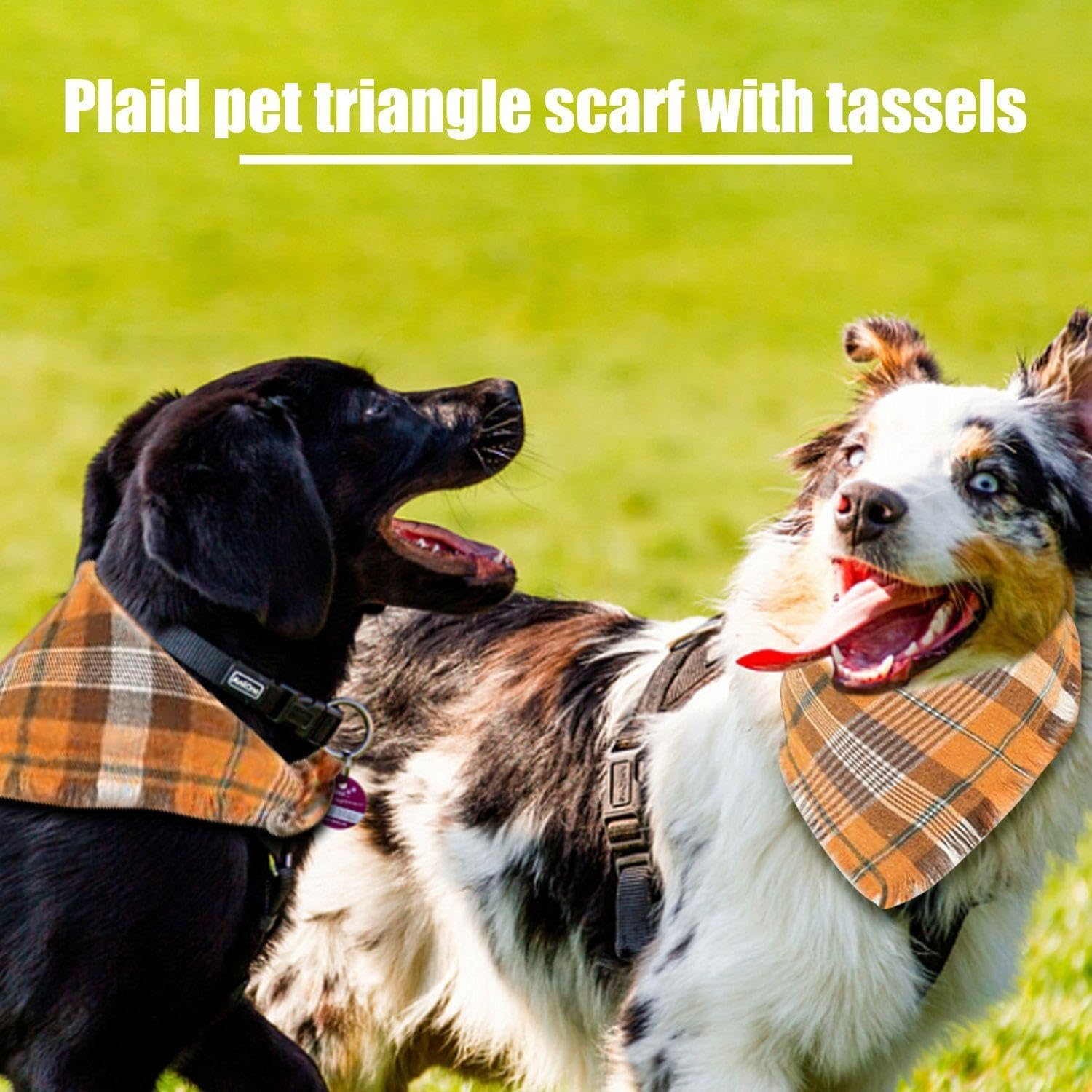 GTYHH 1PC Pet Scarf Puppy Plaid Pet Scarf Personalized Dog Scarf Warm Dog Scarf image number 1