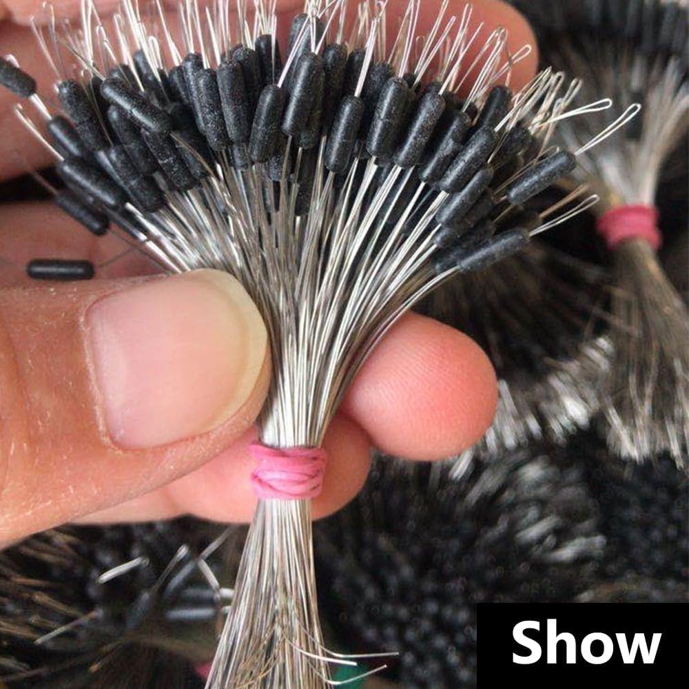 Fishing Bobber Stoppers - 300Pcs Rubber Cylinder Stop Beads, Float Sinker Stops Accessories for 0.2#-5.0# Lines image number 3