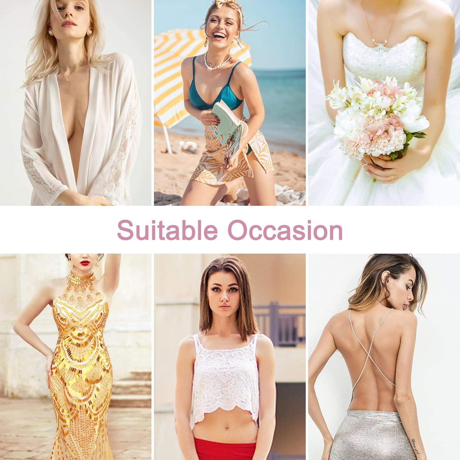 Woman Silicone Pasties Adhesive Bra Reusable 2 Pair Nipple Cover Set by MUQU (Nude) image number 1