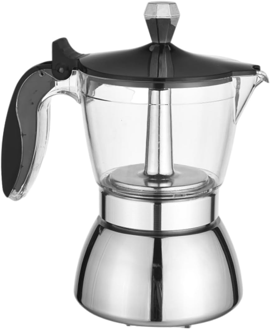 COLLBATH Mocha Coffee Maker 4-Cup 200Ml Glass Pot Stainless Steel Hand Brewing Coffee Pot for Home Espresso Brewing image number 3