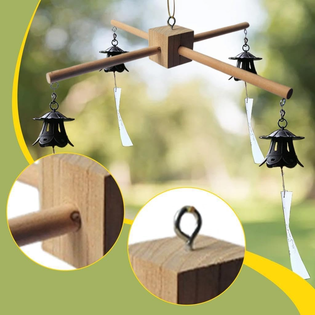 Wooden Mobile Frame Kit Mobile Hanger,Bed Toy,Newborn Crib Hanger for Bedroom Bell image number 4