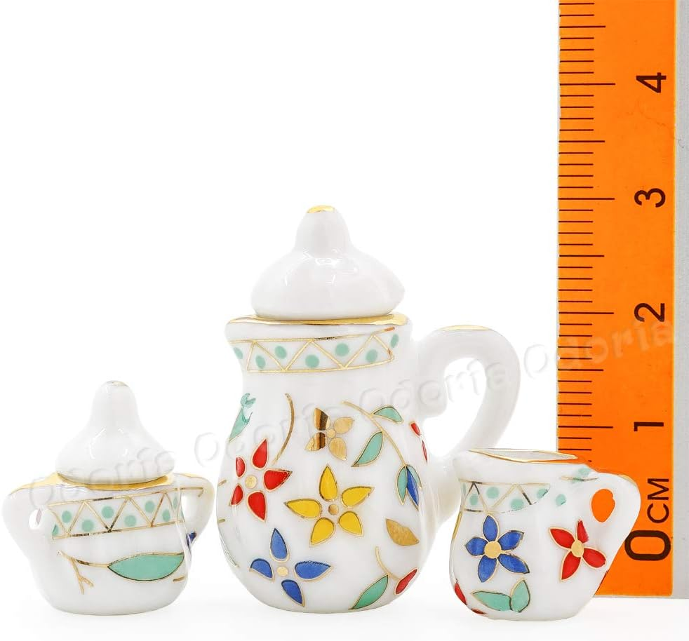 Odoria 1/12 Scale Dolls House Miniature Tea Sets 15Pcs Dollhouse Accessories, Blossom image number 2