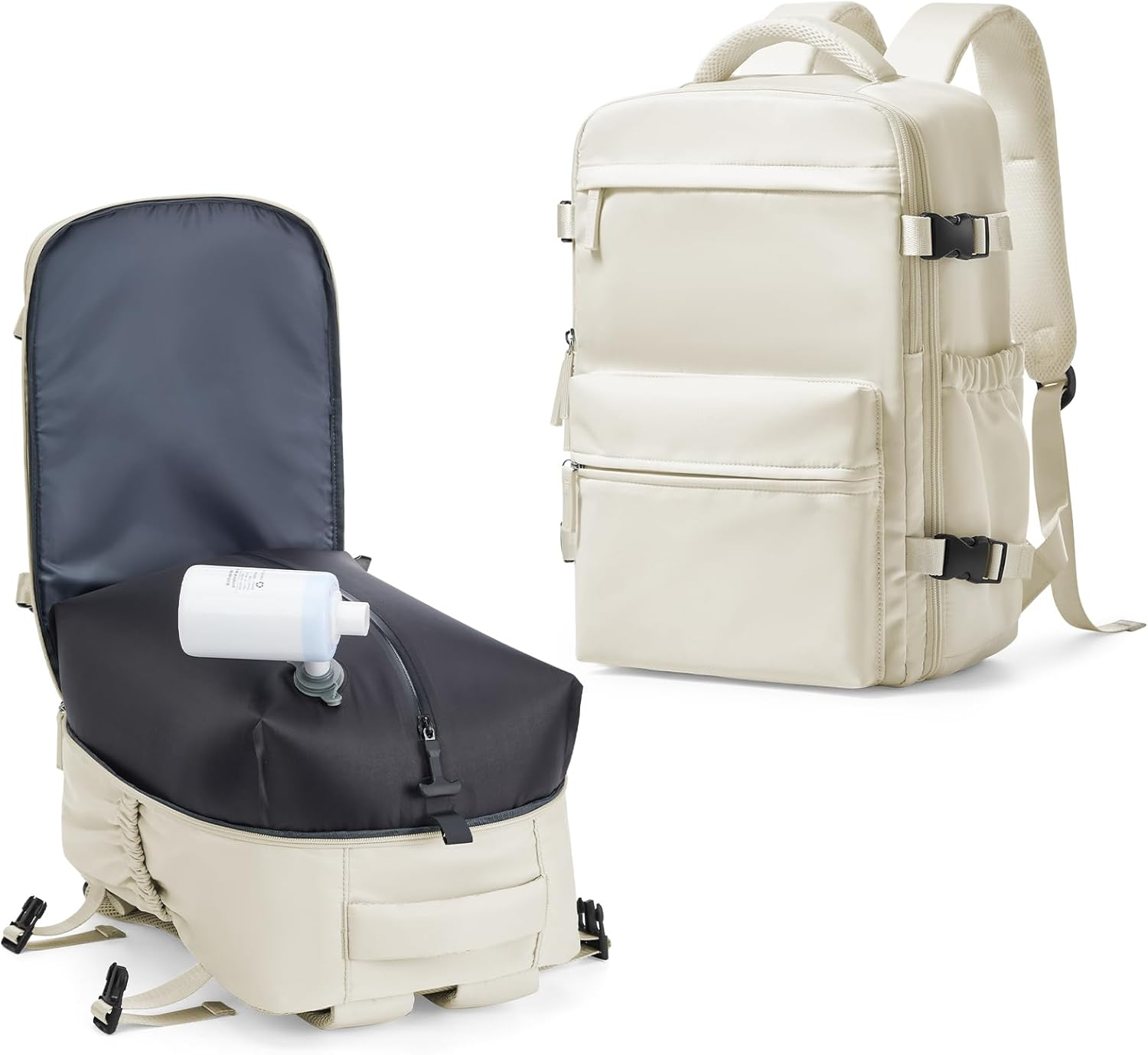 KEYEMP Vacuum Seal Backpack for Clothing Travel with Air Pump Waterproof Laptop Airback Carry on Backpack