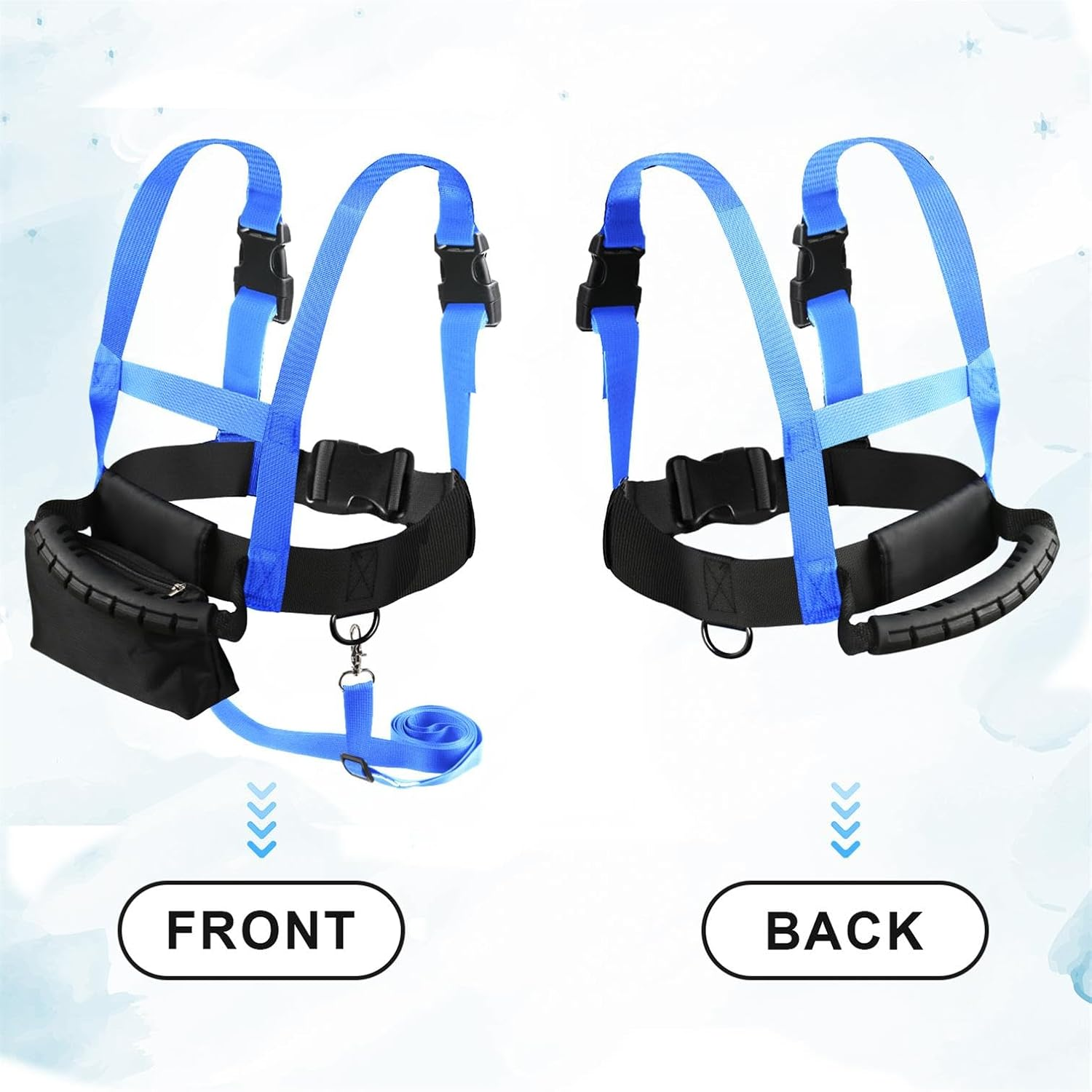 Ski and Snowboard Training Harness for Kids, Ski Harness with Removable Leash and Storage Bag, Speed Control Teaching Harness Vest Ski Accessories for Kid Boy Girl Beginners (Blue) image number 4