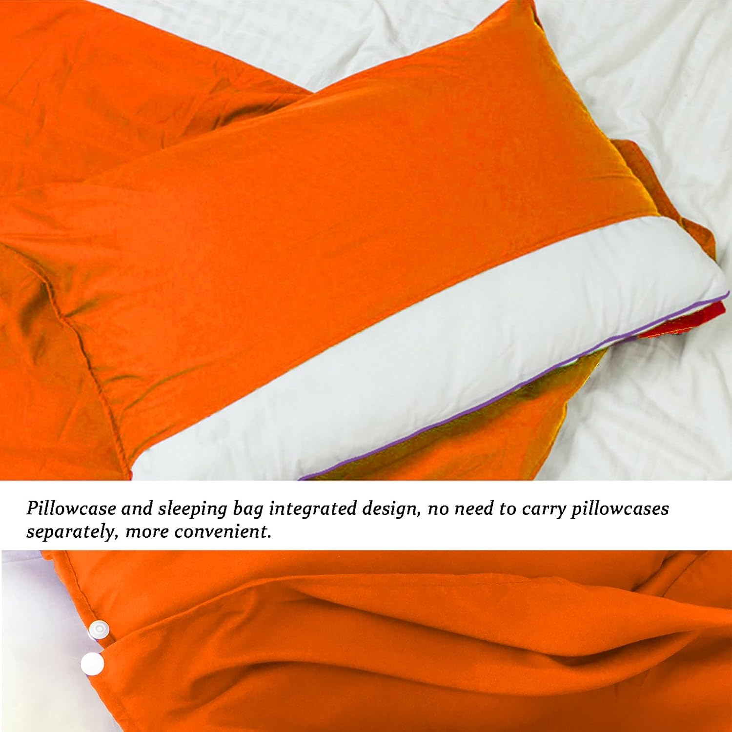 Sleeping Bag Liner, Lightweight Adults Camping Prevent Dirty Sleep Bag Liner, Smooth Single Sleeping Bag Liner, Sleeping Prevent Dirty Sack for Camping Hiking Hostel Travel, 75X210Cm image number 1