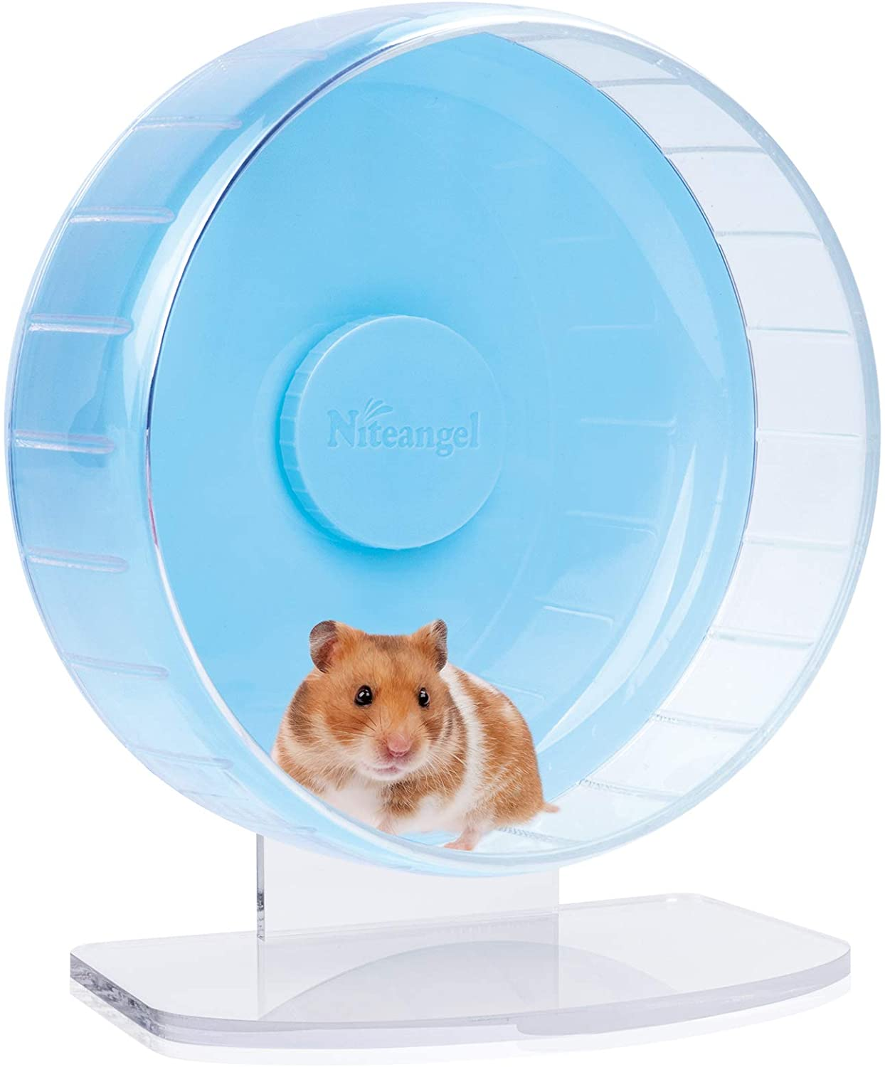 Niteangel Super-Silent Hamster Exercise Wheels: - Quiet Spinner Hamster Running Wheels with Adjustable Stand for Hamsters Gerbils Mice or Other Small Animals (S, Pink)