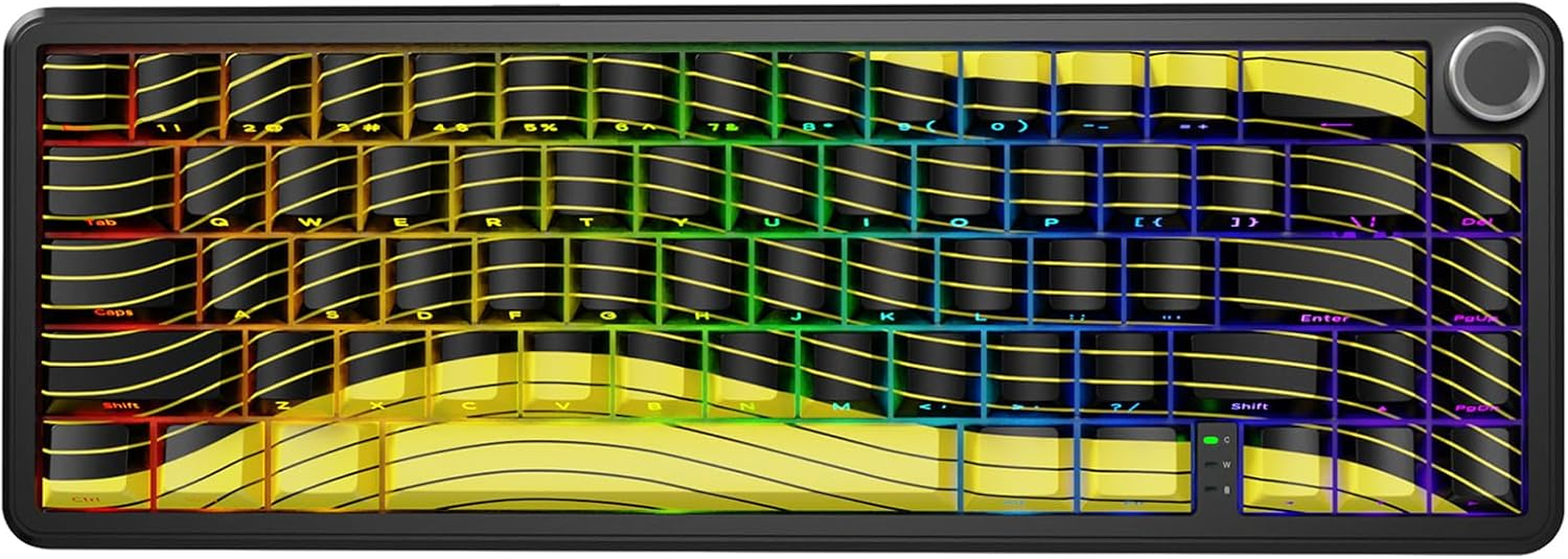 ATTACK SHARK X65PRO HE Rapid Trigger Wireless Gaming Keyboard, 0.01Mm RT Accuracy 8000Hz Wired Keyboard with Magnetic Switch, Adjustable Actuation, Snap Tap, RGB Lighting for Pc/Mac (Black Red Line)