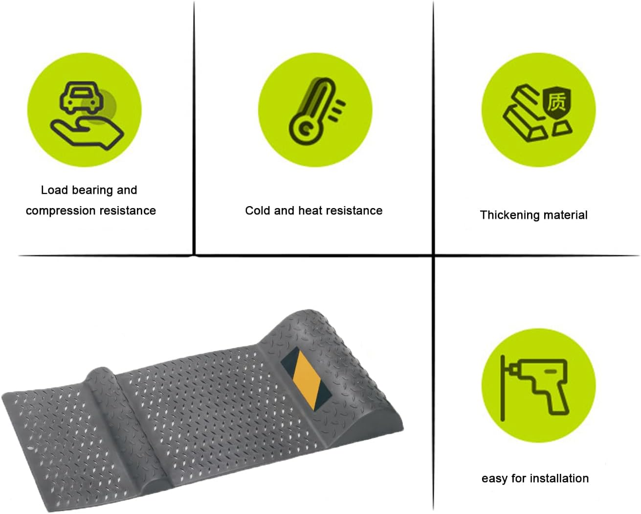 WEZCHUGHAOL Parking Mat,Easy to Install Adhesive， Garage Wheel Stopper Parking Aid,Antiskid Car Safety Park Aid - Gray image number 2