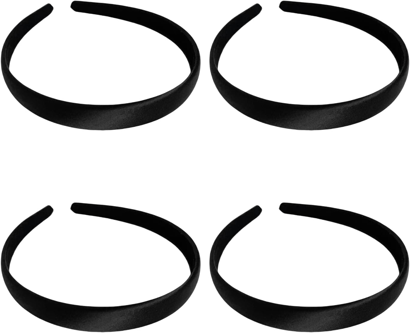 Pack of 4 Wide Brimmed Black Hair Bands, Hairstyle and Dressing Accessories, Broken Hair and Bangs Fixed Hairpin, Suitable for Daily Washing and Makeup Scenes