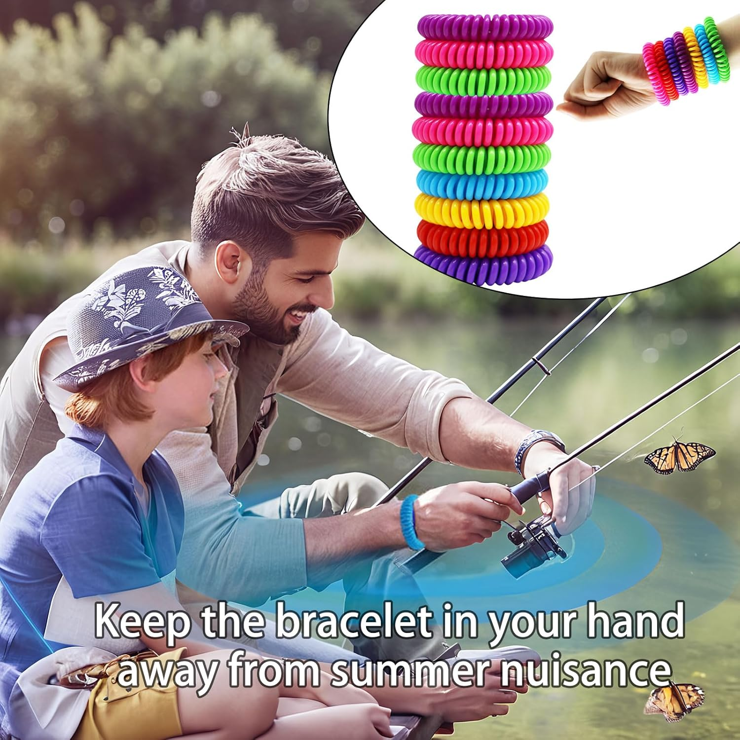 10 Pack Mosquito Repellent Bracelet, Natural Deet-Free Insect Repellent Wristbands, Adjustable Mosquito Bands,Suitatble for Outdoor Camping Hiking,Kids,Adults image number 6