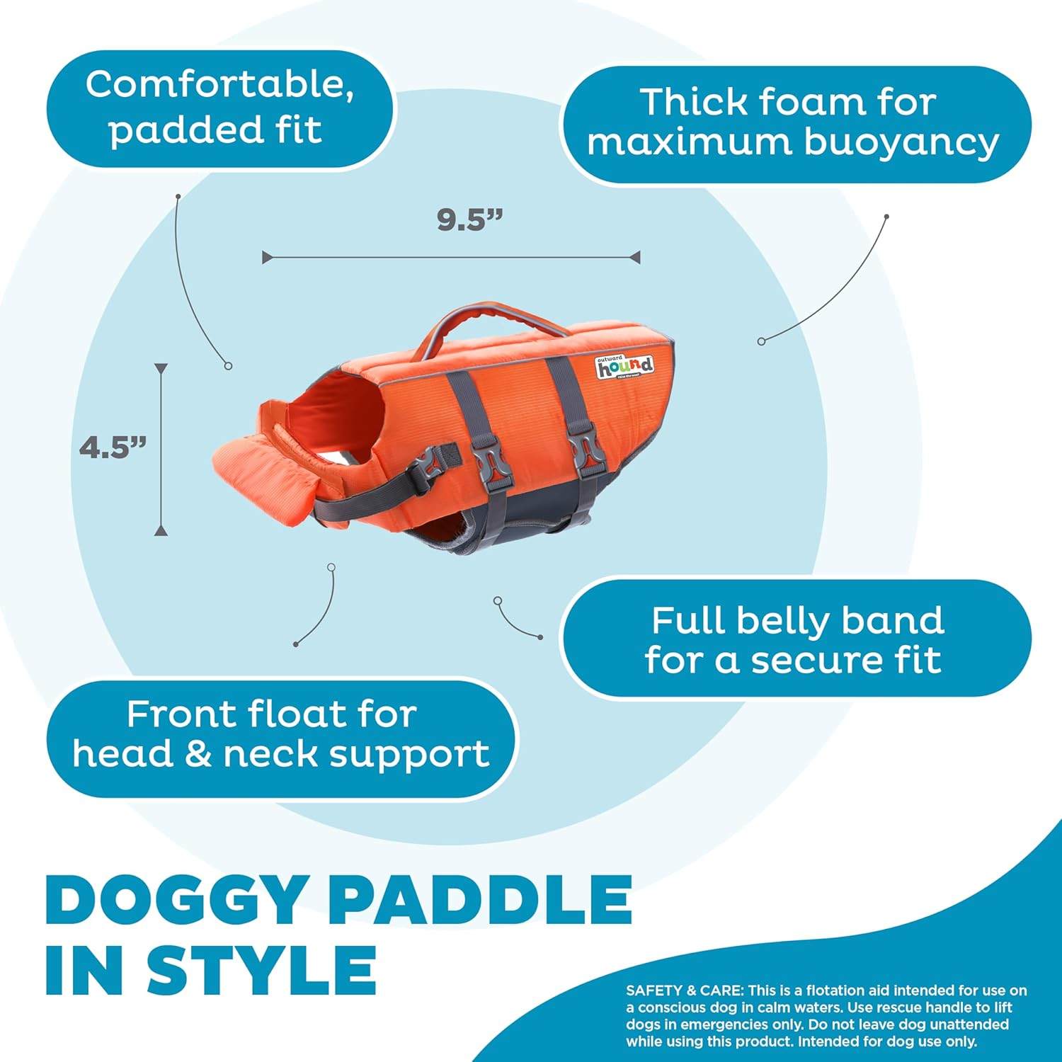 Outward Hound Pet Supplies XS (Pack of 1) Dog Life Jacket, Orange, XS Pack 1 US image number 5
